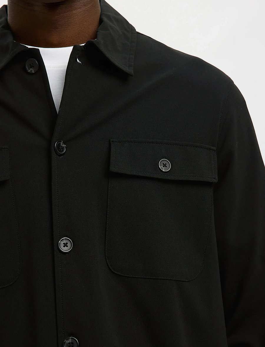 Selected - SLHREG LORENT BI-STRETCH OVERSHIRT NOOS - Überhemden - black - 4