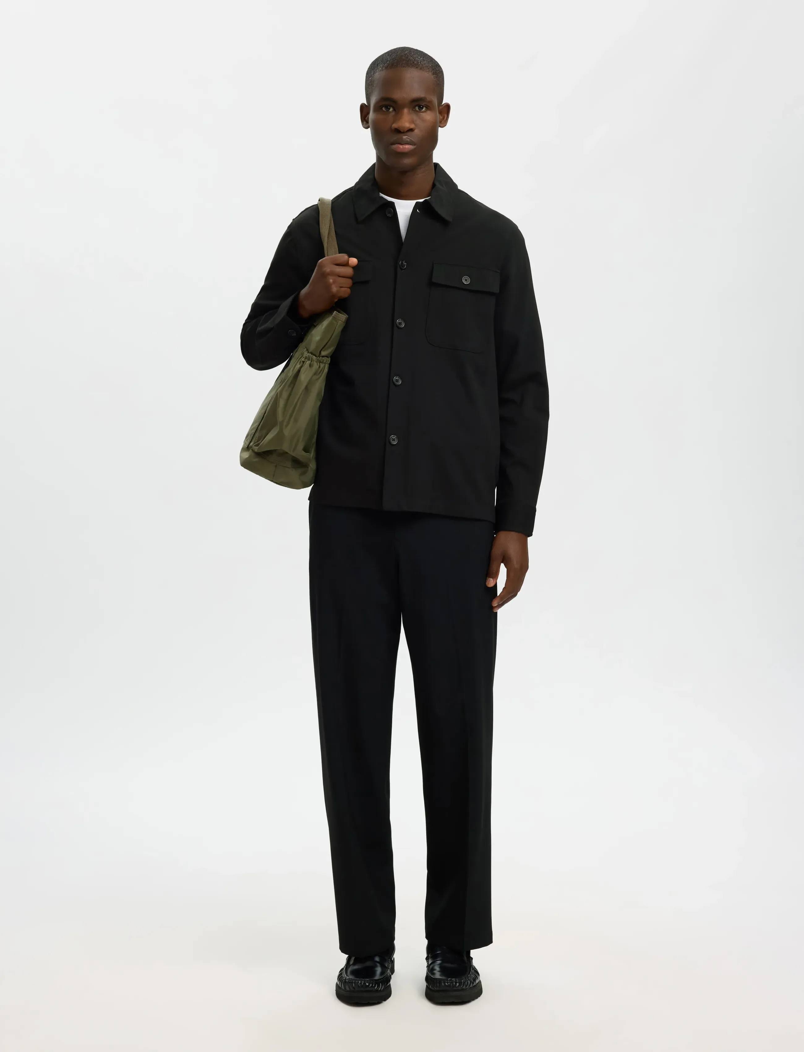 Selected - SLHREG LORENT BI-STRETCH OVERSHIRT NOOS - mallistot - black - 5
