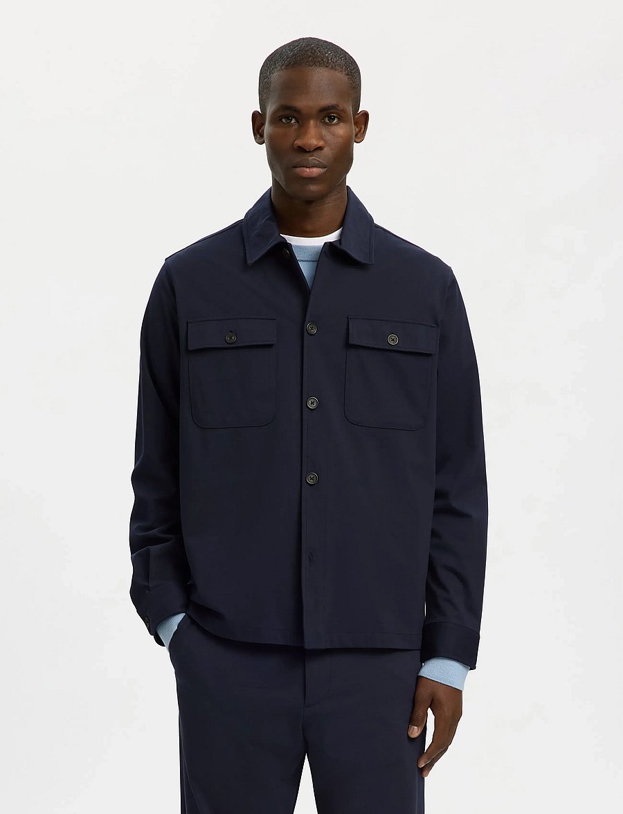 Selected - SLHREG LORENT BI-STRETCH OVERSHIRT NOOS - Überhemden - dark sapphire - 0