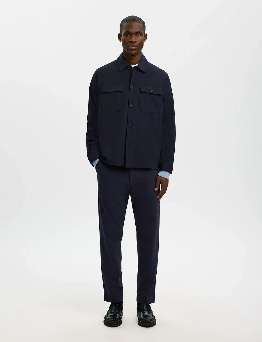 Selected - SLHREG LORENT BI-STRETCH OVERSHIRT NOOS - Überhemden - dark sapphire - 3