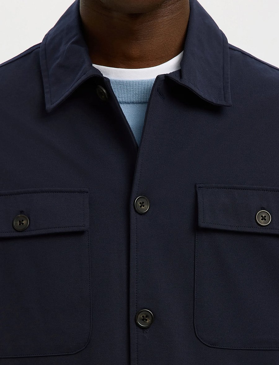 Selected - SLHREG LORENT BI-STRETCH OVERSHIRT NOOS - Überhemden - dark sapphire - 4