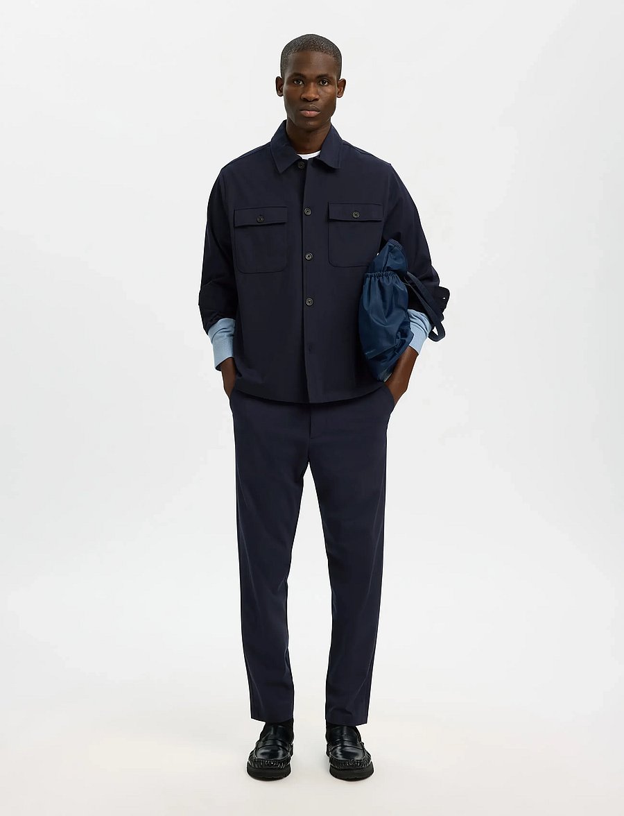 Selected - SLHREG LORENT BI-STRETCH OVERSHIRT NOOS - Überhemden - dark sapphire - 5