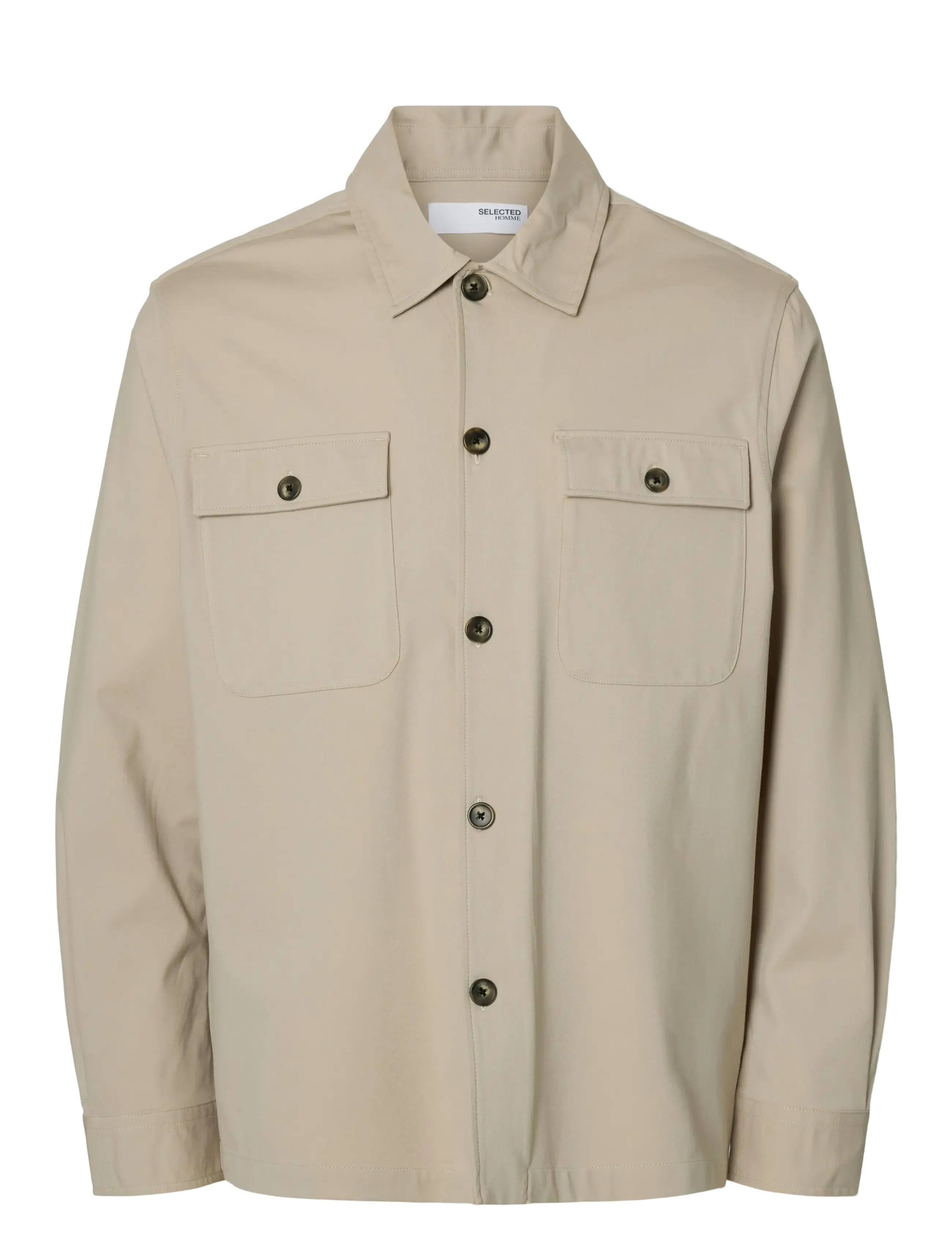 Selected SLHREG LORENT BI-STRETCH OVERSHIRT NOOS - Overshirts - PURE CASHMERE / beige