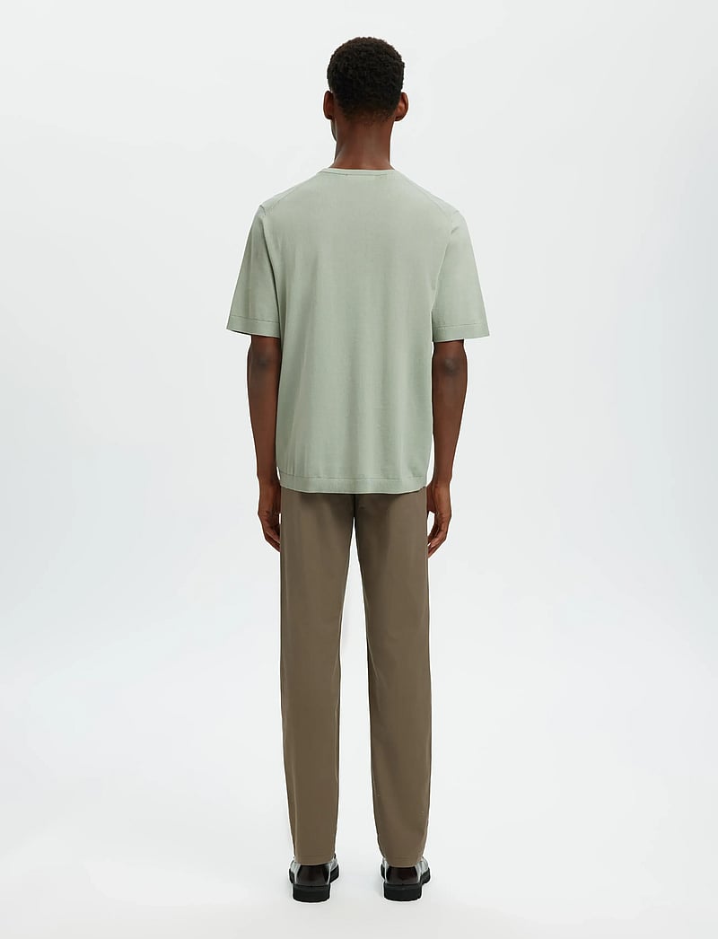 Selected - SLMTORINO SS KNIT CREW NECK NOOS - kurzärmelig - aqua gray - 2