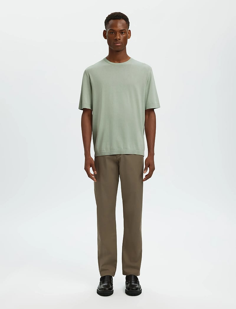 Selected - SLMTORINO SS KNIT CREW NECK NOOS - kurzärmelig - aqua gray - 3