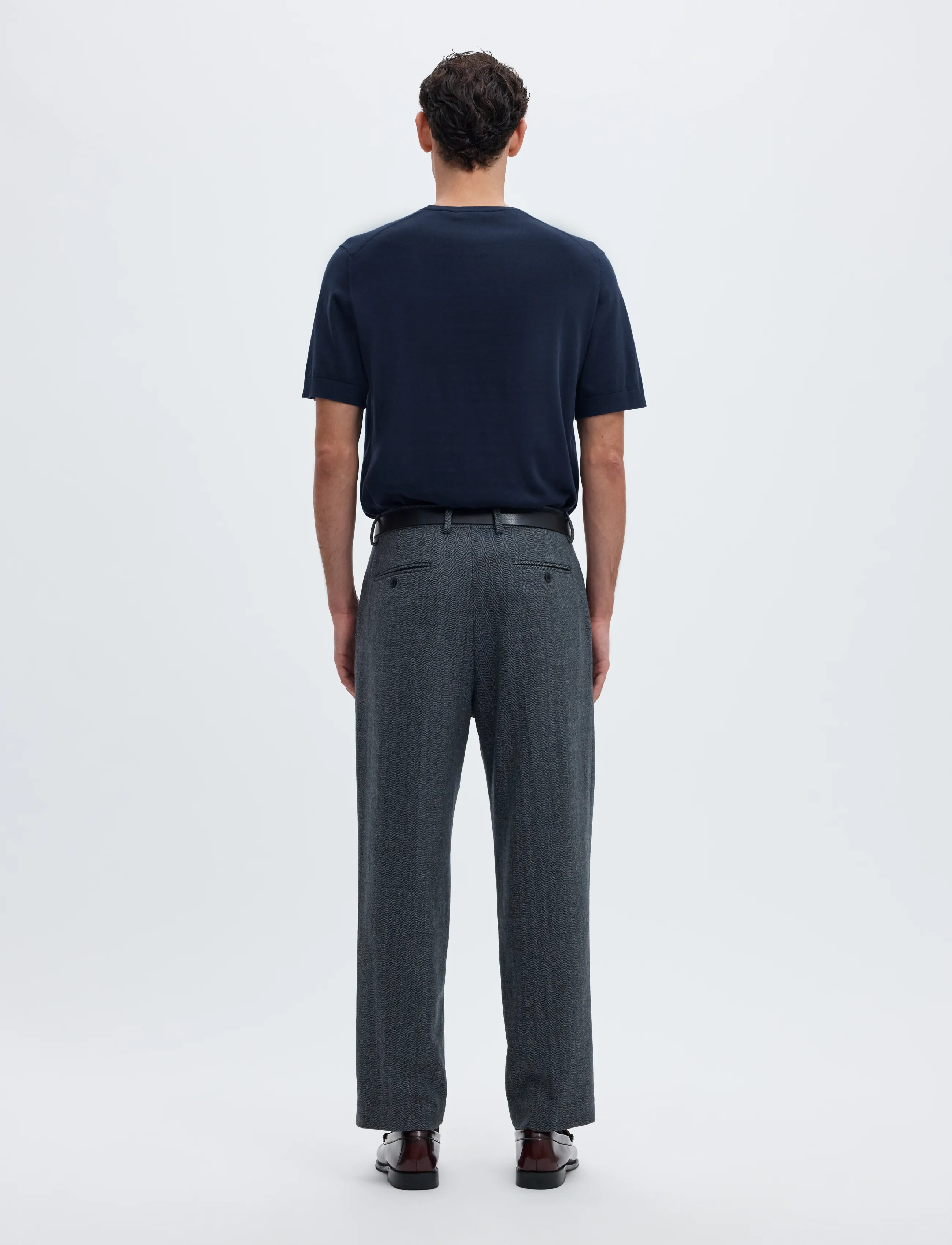Selected - SLMTORINO SS KNIT REG CREW NECK NOOS - kortærmede t-shirts - navy blazer - 2