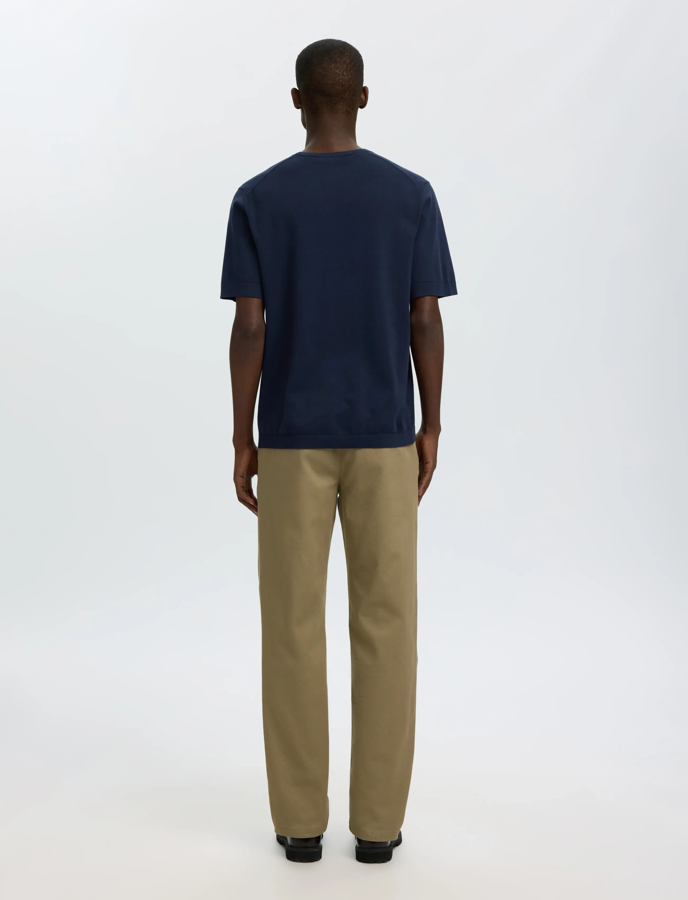 Selected - SLMTORINO SS KNIT CREW NECK NOOS - kortærmede t-shirts - navy blazer - 2