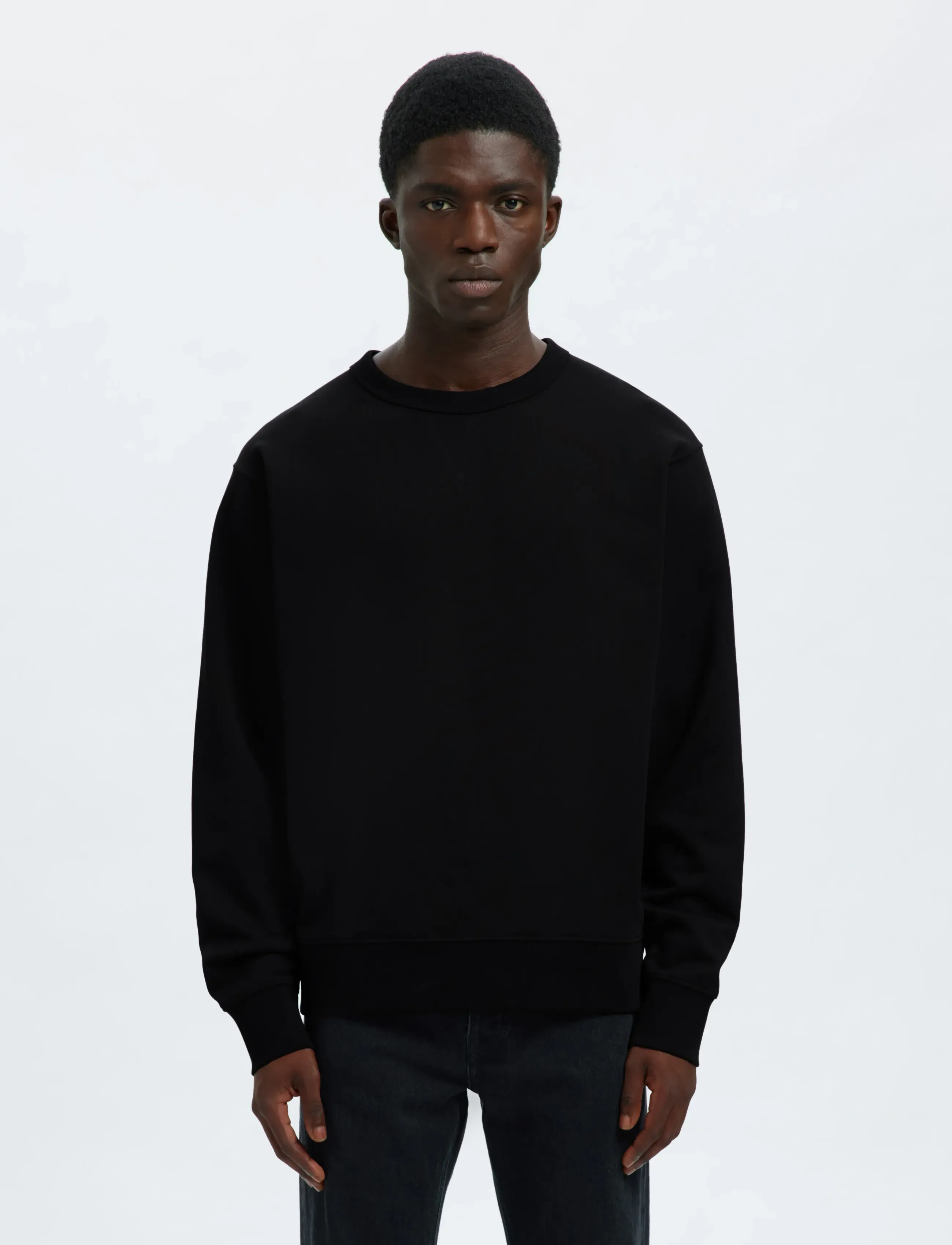 Selected SLMRELAXLUKE LS SWEAT CREW NECK NOOS - Sweatshirts - BLACK / black