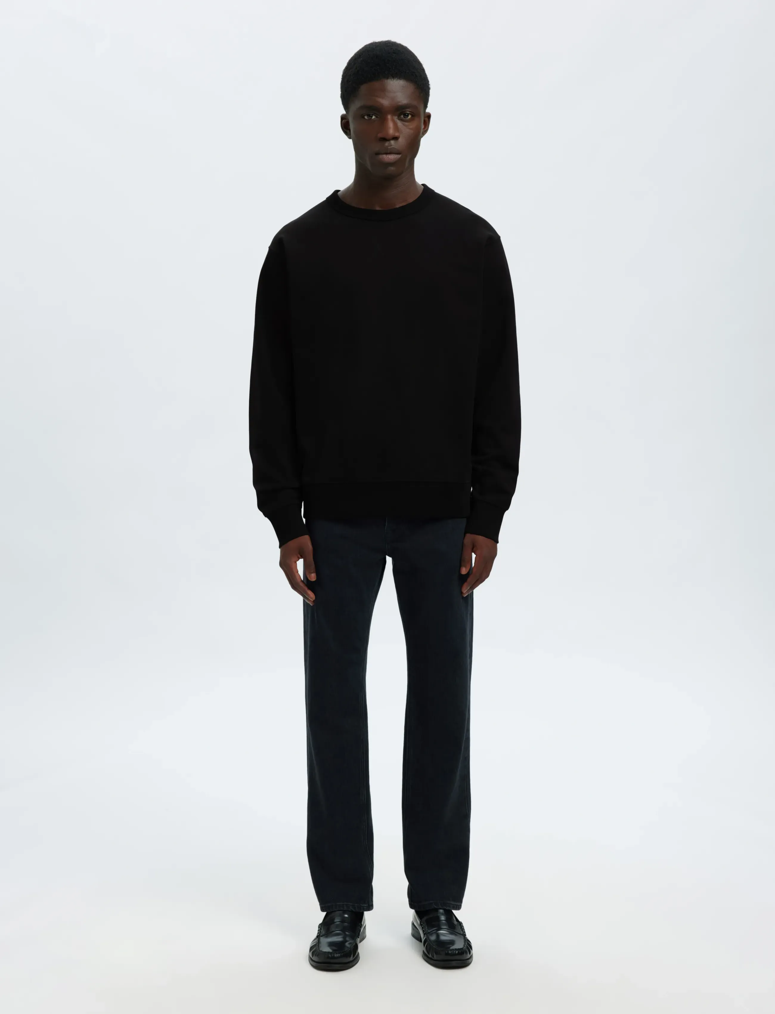 Selected - SLHRELAXLUKE LS SWEAT CREW NECK NOOS - shop efter anledning - black - 3
