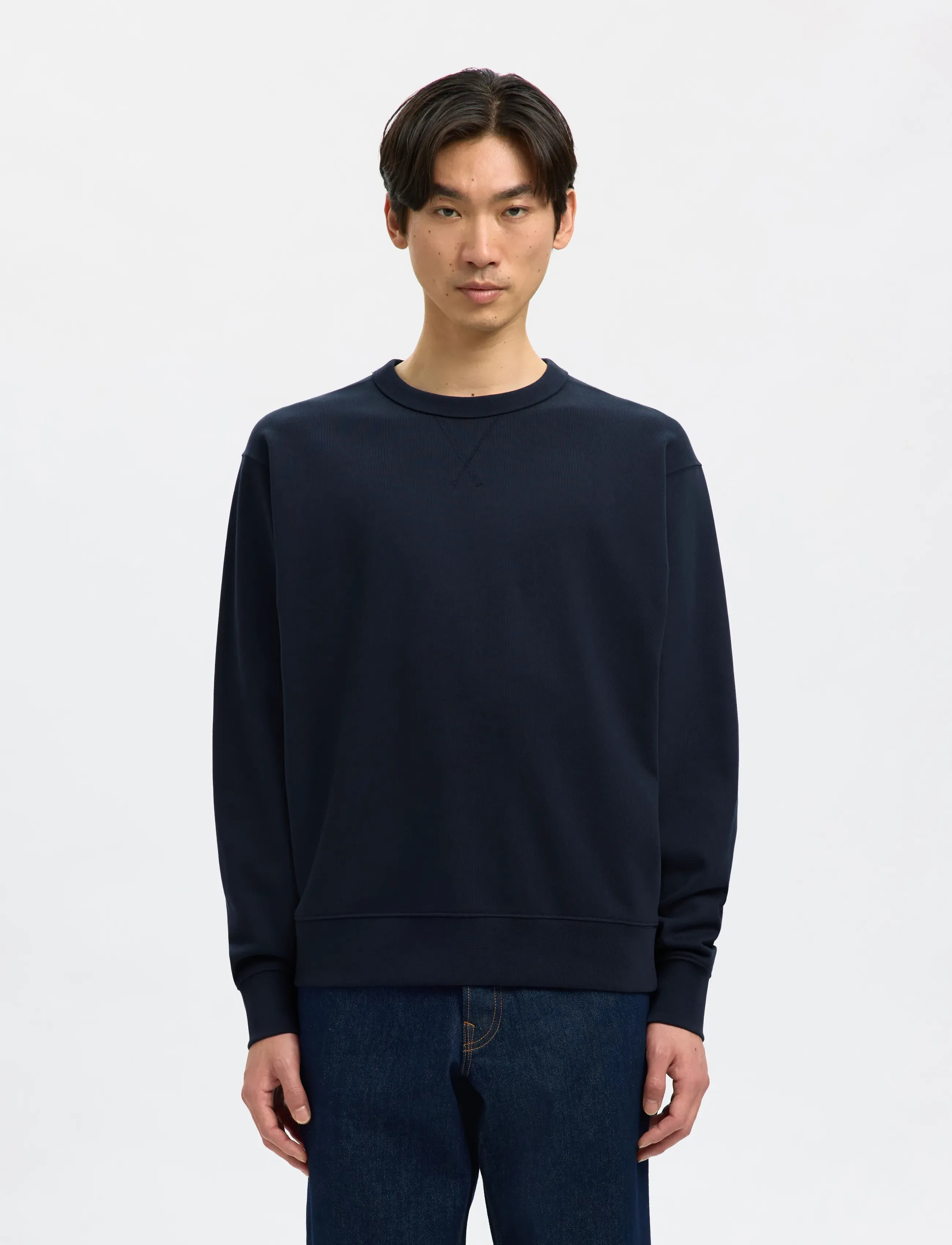 Selected SLHRELAXLUKE LS SWEAT CREW NECK NOOS - Looks for less - DARK SAPPHIRE / blue
