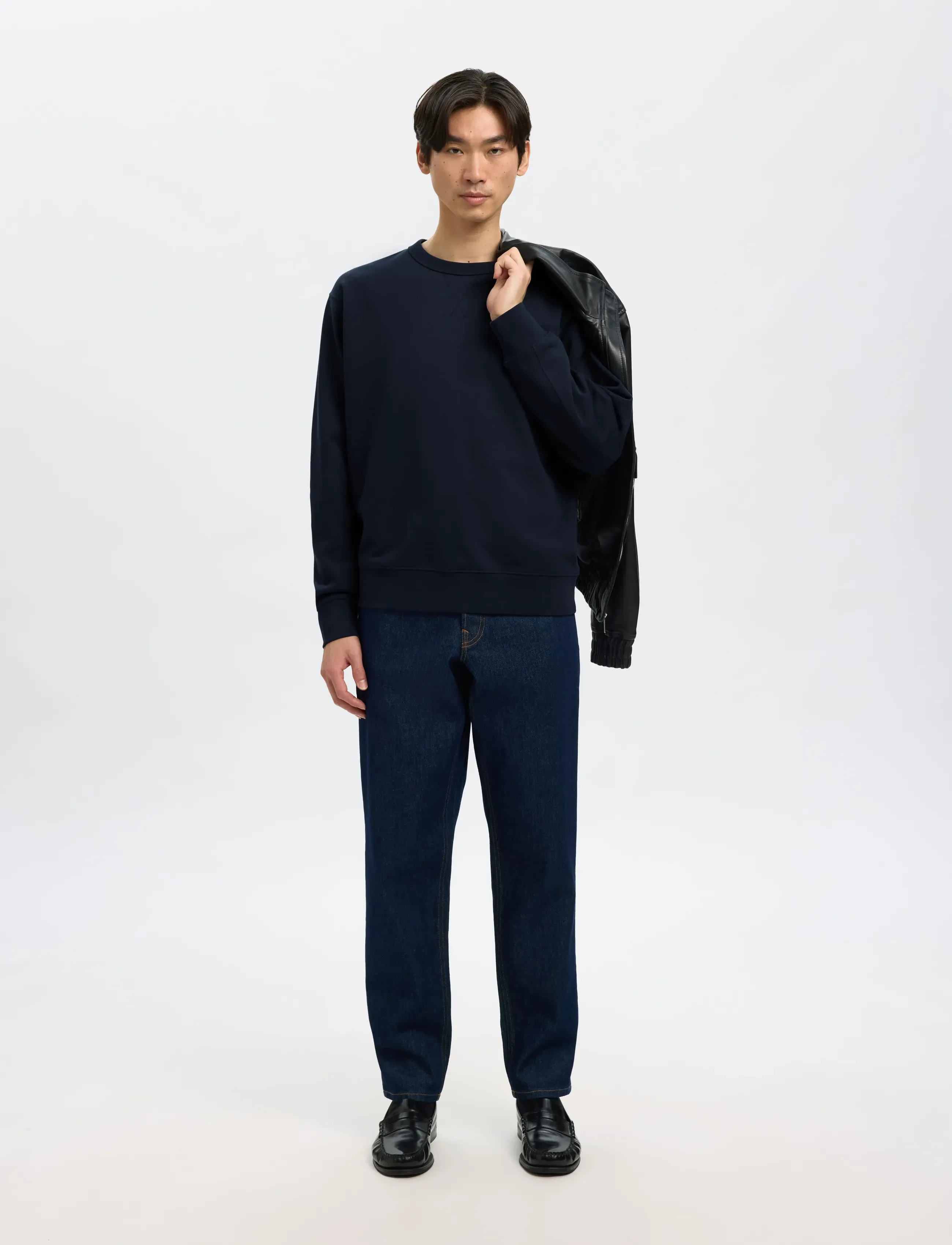 SELECTED Slmrelaxluke Ls Sweat Crew Neck Noos sweatshirts herr – bild 5