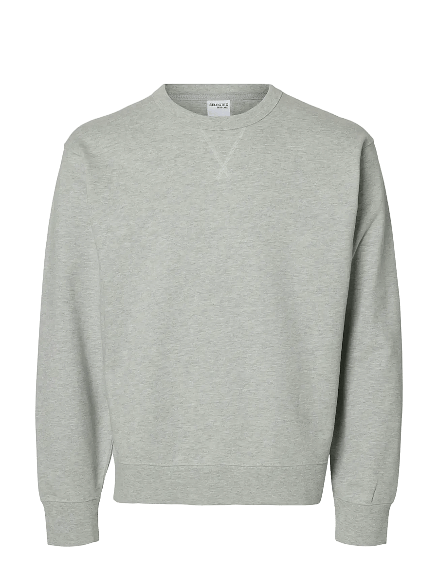 Selected - SLHRELAXLUKE LS SWEAT CREW NECK NOOS - osta olukorra järgi - light grey melange - 1