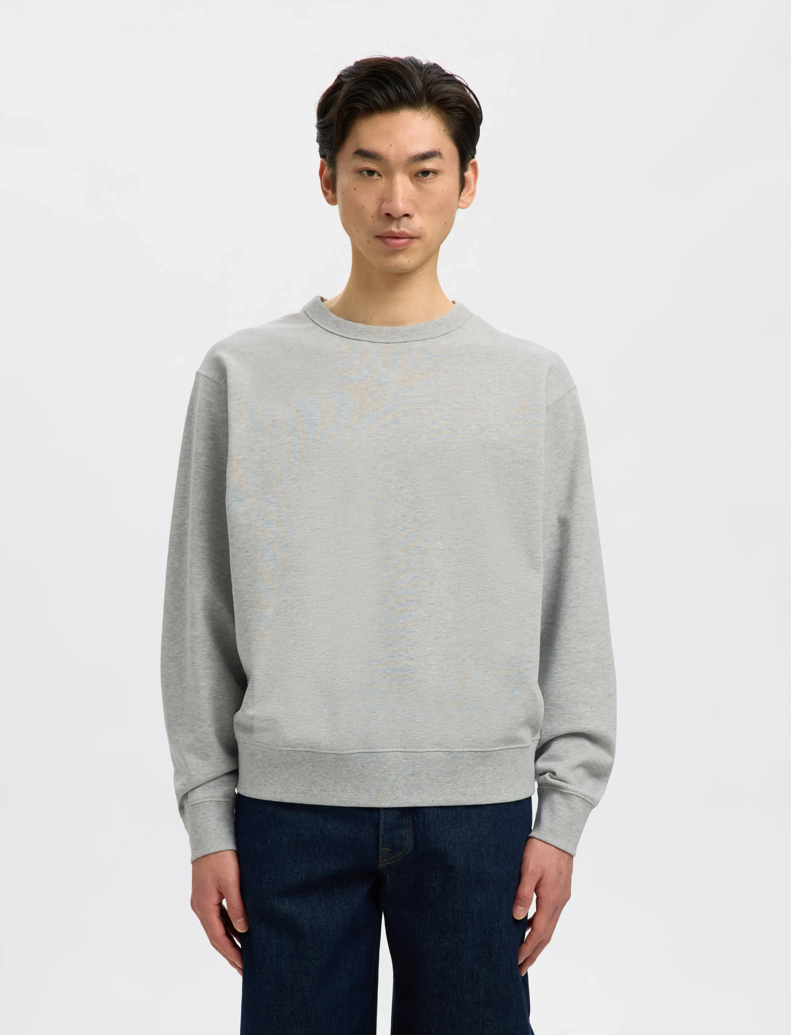 Selected SLMRELAXLUKE LS SWEAT CREW NECK NOOS - Sweatshirts - LIGHT GREY MELANGE / grey
