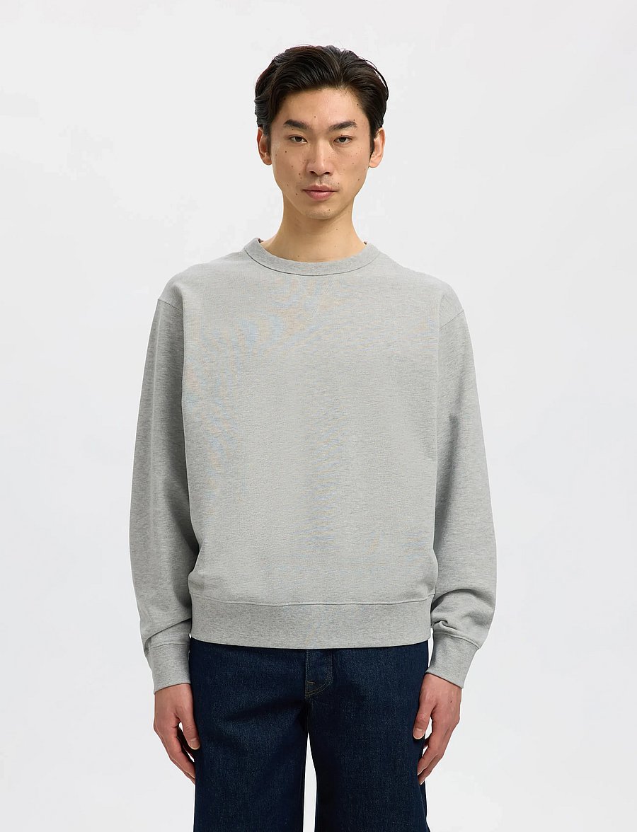 Selected - SLHRELAXLUKE LS SWEAT CREW NECK NOOS - osta olukorra järgi - light grey melange - 0