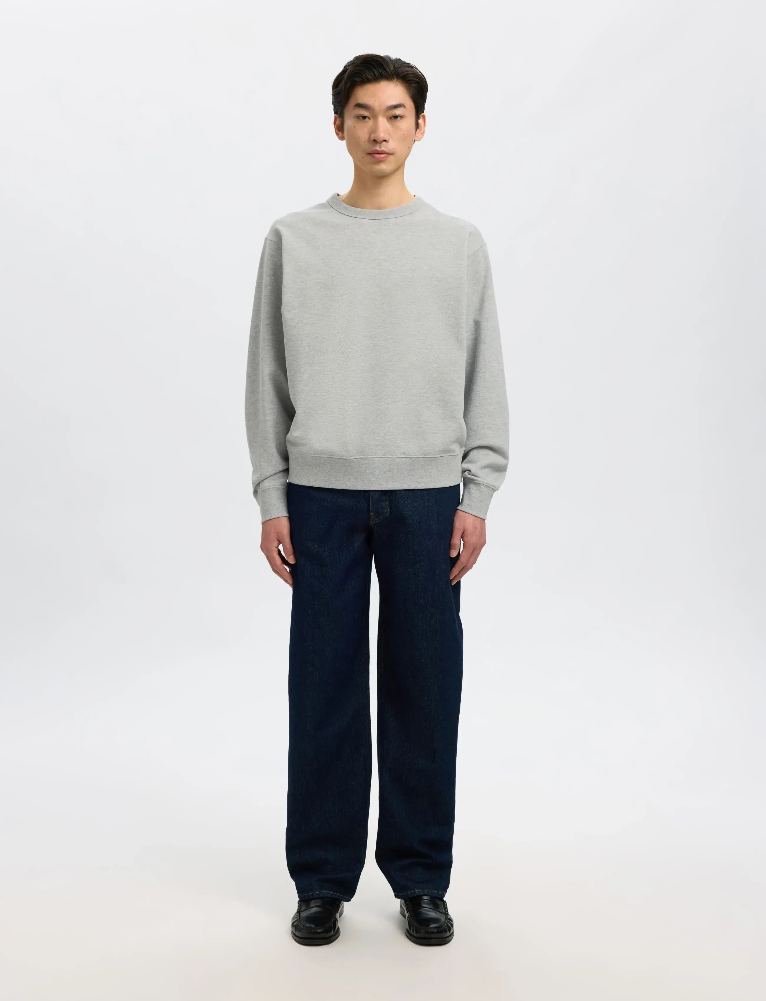 Selected - SLHRELAXLUKE LS SWEAT CREW NECK NOOS - osta olukorra järgi - light grey melange - 3