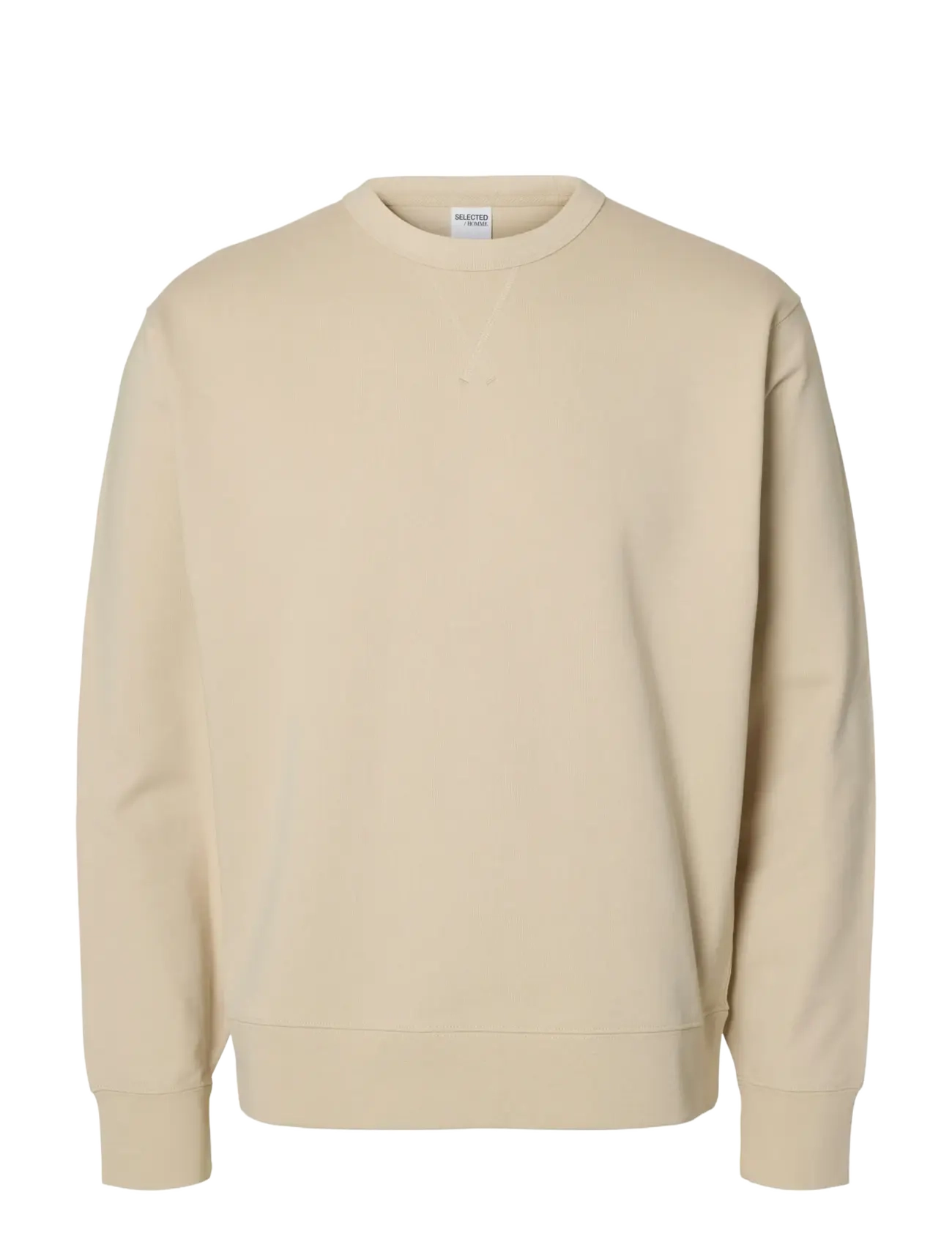 SELECTED Slhrelaxluke Ls Sweat Crew Neck Noos Beige - M - Herren