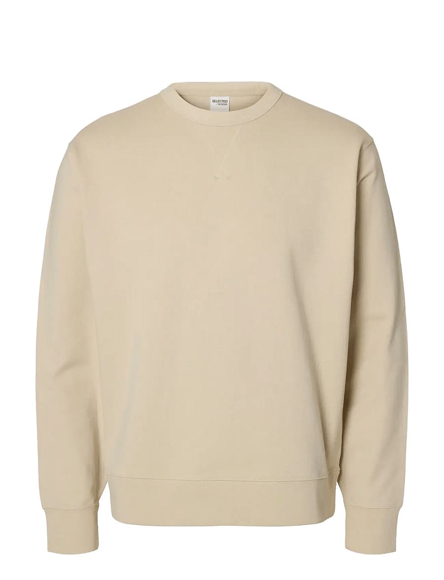 Selected - SLHRELAXLUKE LS SWEAT CREW NECK NOOS - shop efter anledning - oatmeal - 1