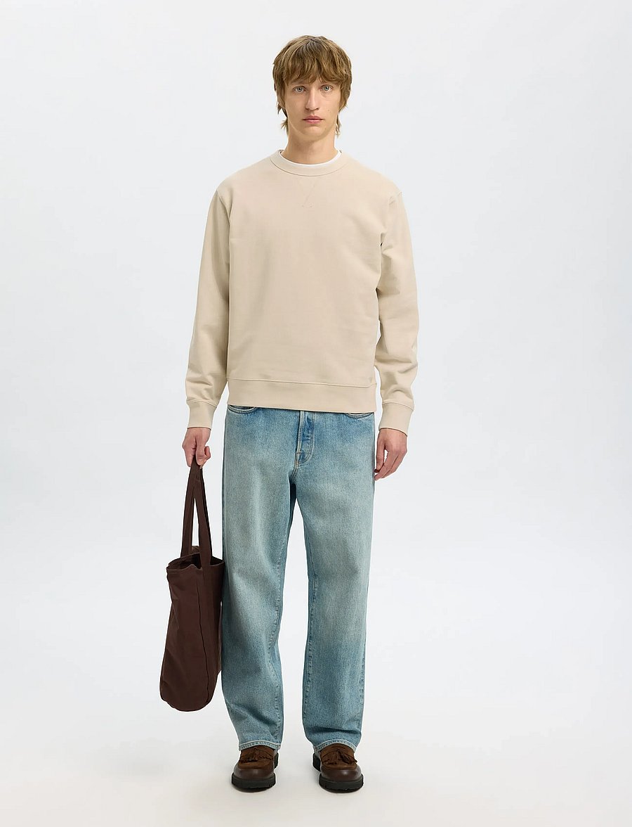 Selected - SLHRELAXLUKE LS SWEAT CREW NECK NOOS - shop efter anledning - oatmeal - 3