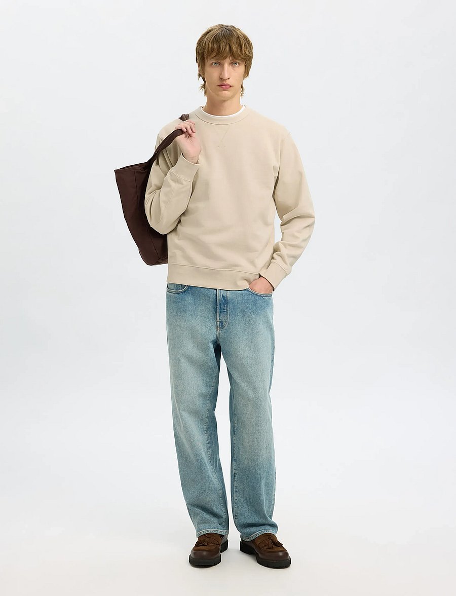 Selected - SLHRELAXLUKE LS SWEAT CREW NECK NOOS - shop efter anledning - oatmeal - 5