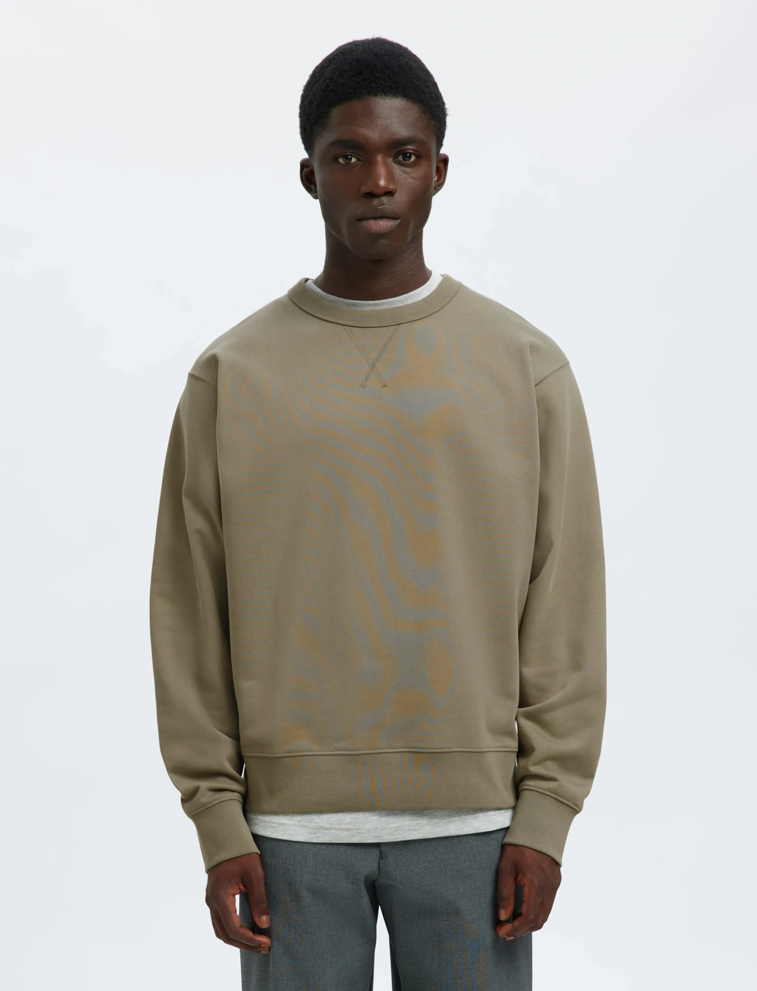 Selected SLMRELAXLUKE LS SWEAT CREW NECK NOOS - Tøj - VETIVER / green