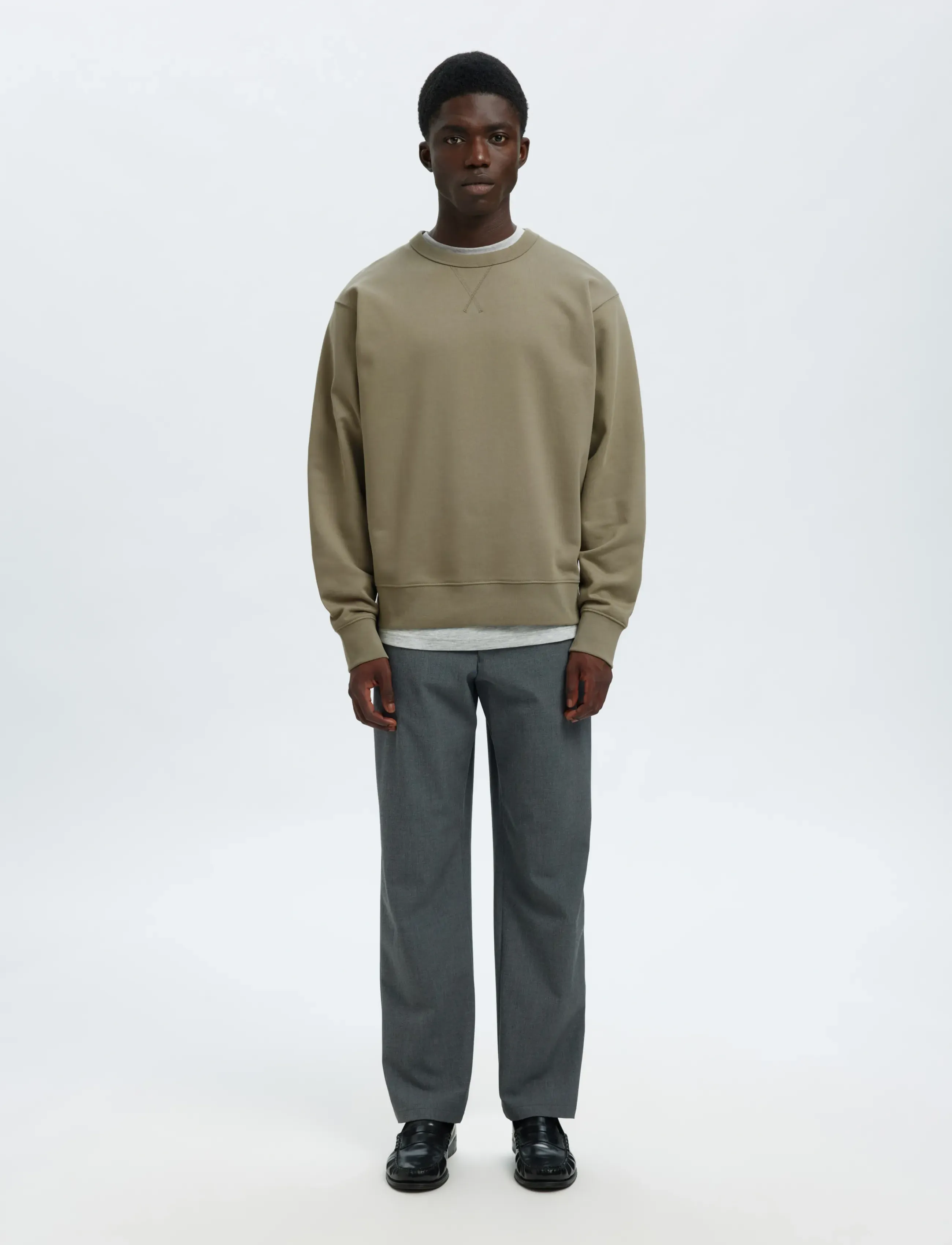 Selected - SLHRELAXLUKE LS SWEAT CREW NECK NOOS - shop efter anledning - vetiver - 5