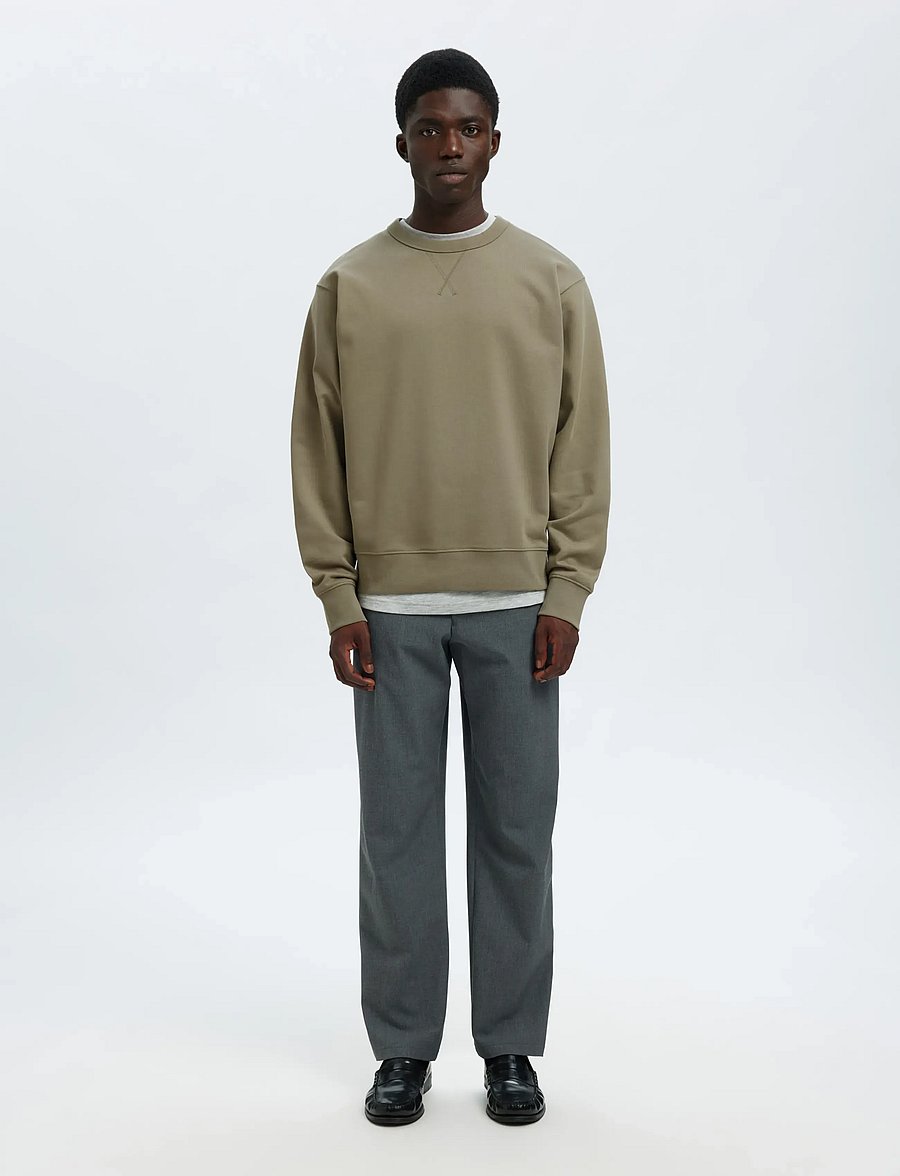 Selected - SLHRELAXLUKE LS SWEAT CREW NECK NOOS - shop efter anledning - vetiver - 5