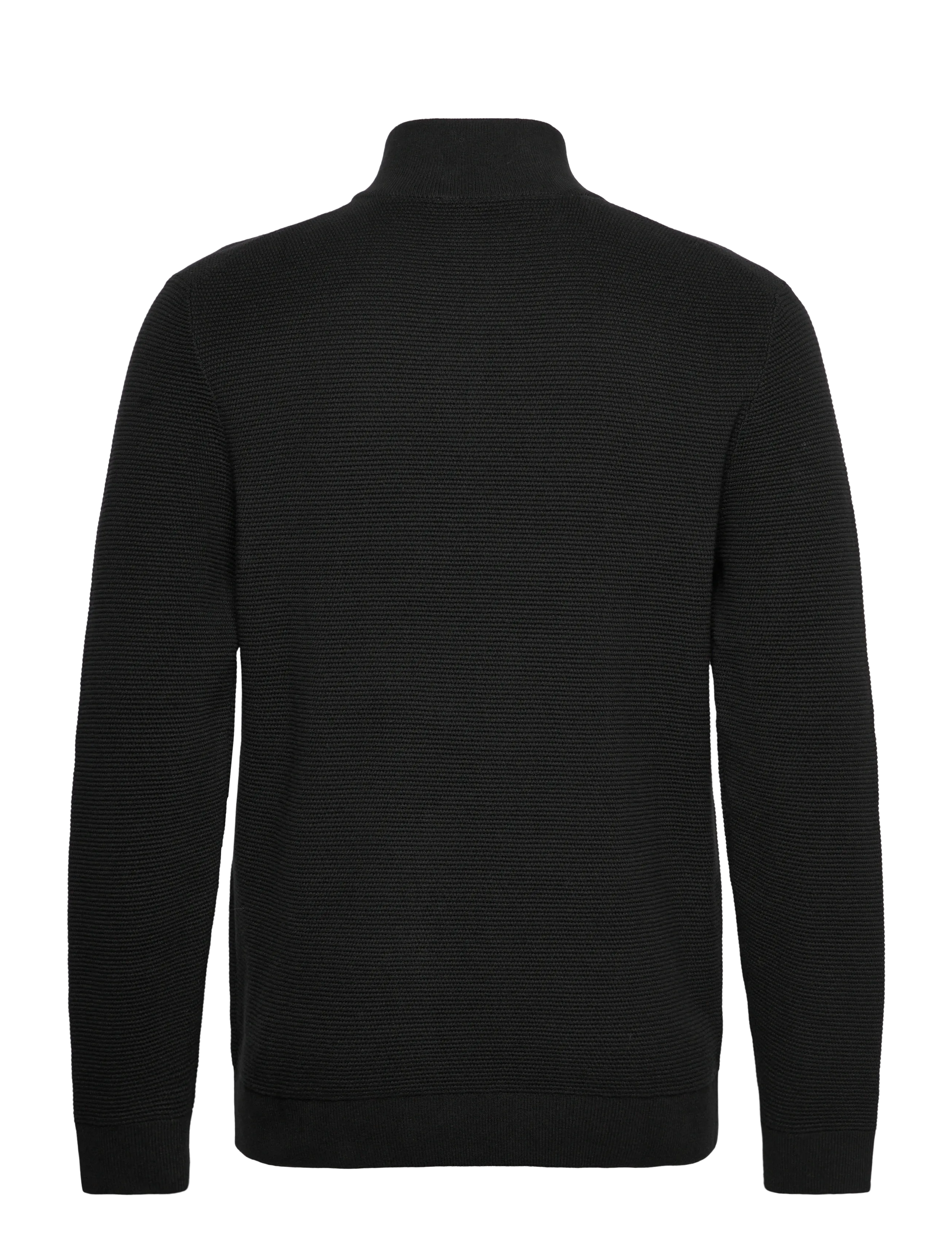 Selected - SLHROSS LS KNIT STRUCTURE HALF ZIP NOOS - halfzip strik - black - 2