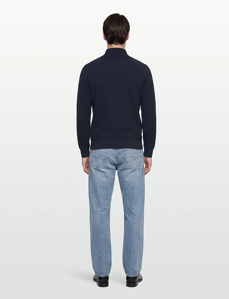 Selected - SLHROSS LS KNIT STRUCTURE HALF ZIP NOOS - halfzip strik - dark sapphire - 4