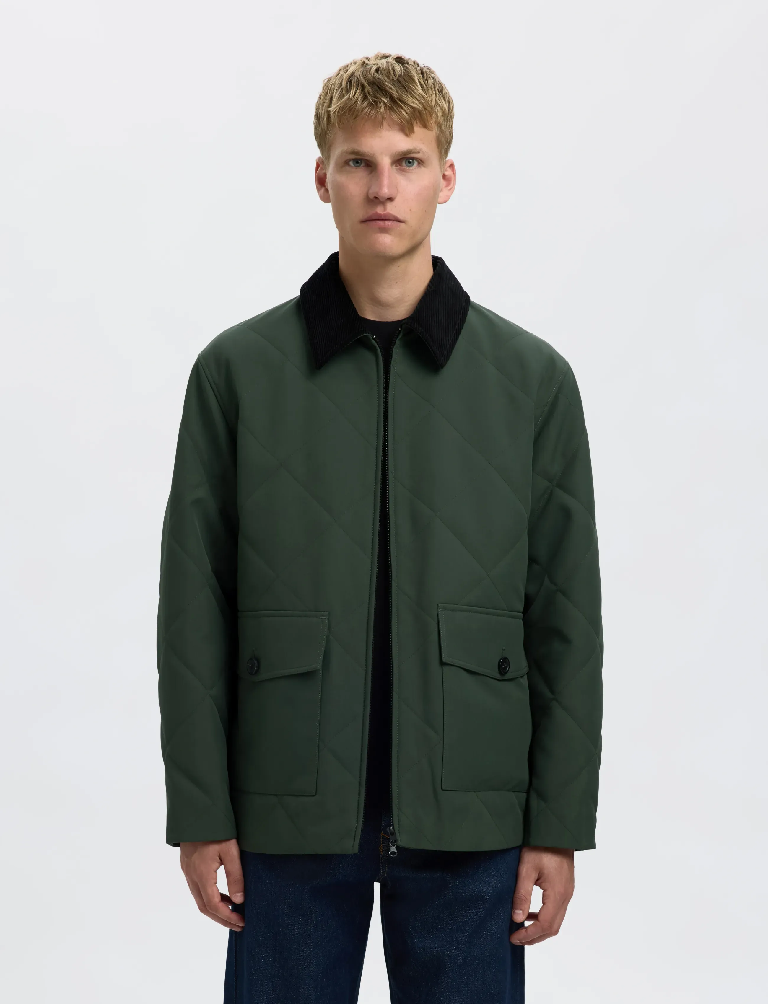 Selected Slhcarlos Quilted Jkt, XXL, Jackets, Grün - Männerswear