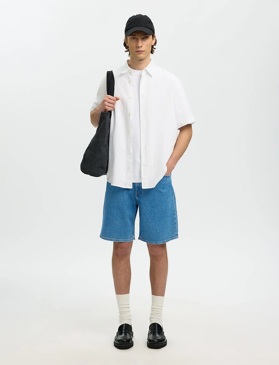 Selected - SLMREG ALEX L.BLUE 701 DENIM SHORTS NOOS - jeansshorts - light blue denim - 5