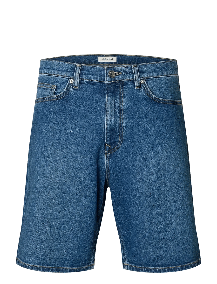 Selected - SLMREG ALEX M.BLUE 702 DENIM SHORTS NOOS - jeansshorts - medium blue denim - 1