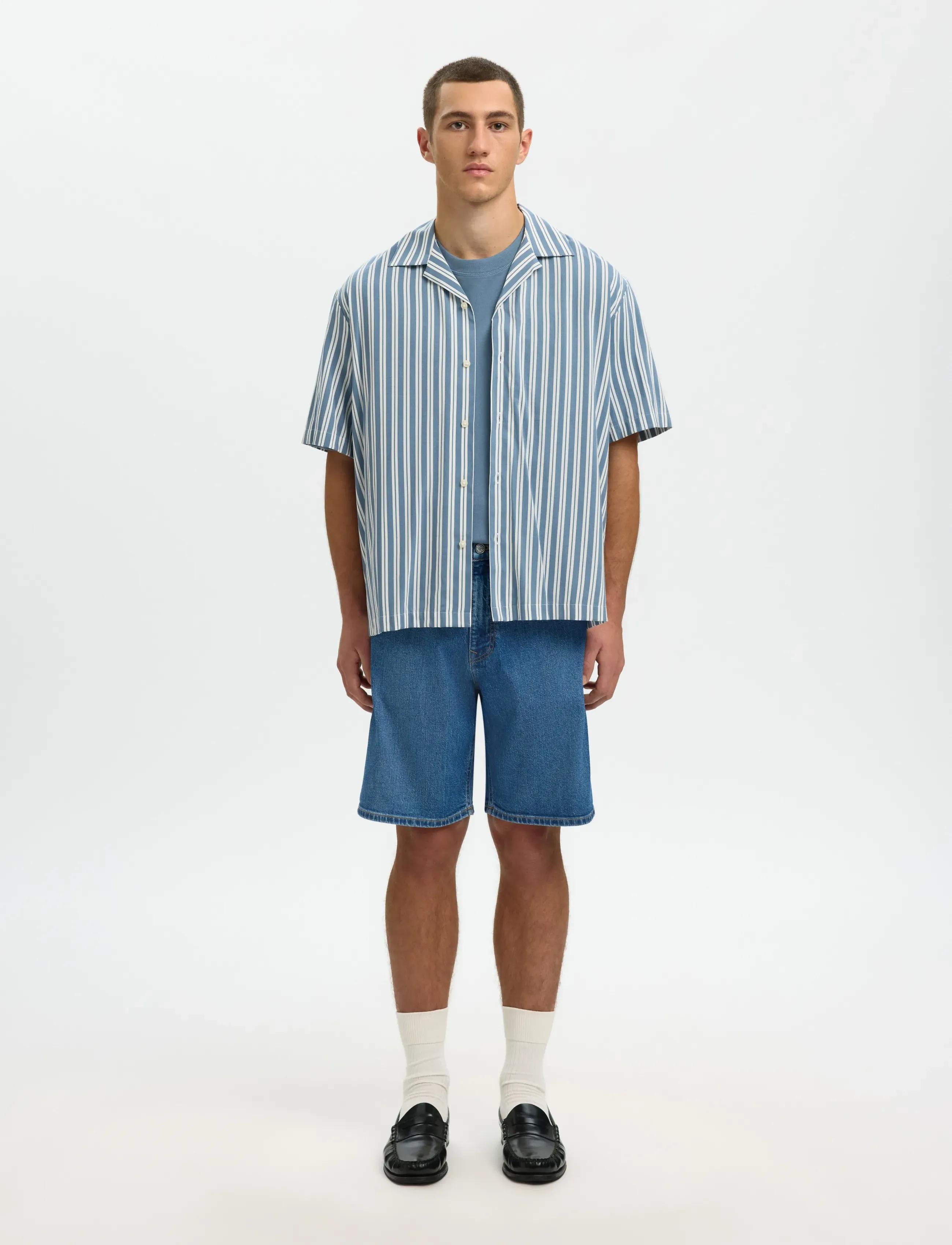 Selected - SLMREG ALEX M.BLUE 702 DENIM SHORTS NOOS - jeansshorts - medium blue denim - 3