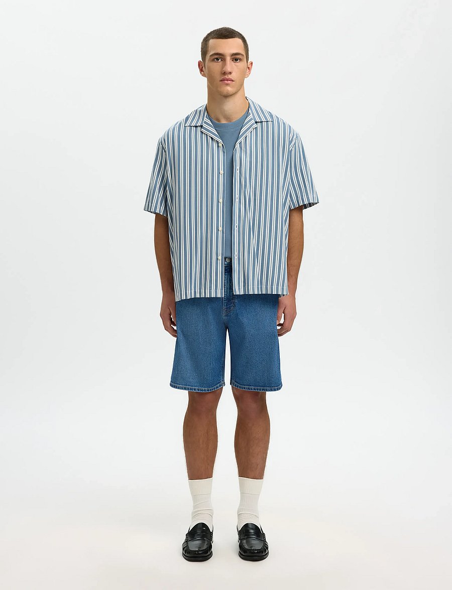 Selected - SLMREG ALEX M.BLUE 702 DENIM SHORTS NOOS - jeansshorts - medium blue denim - 3
