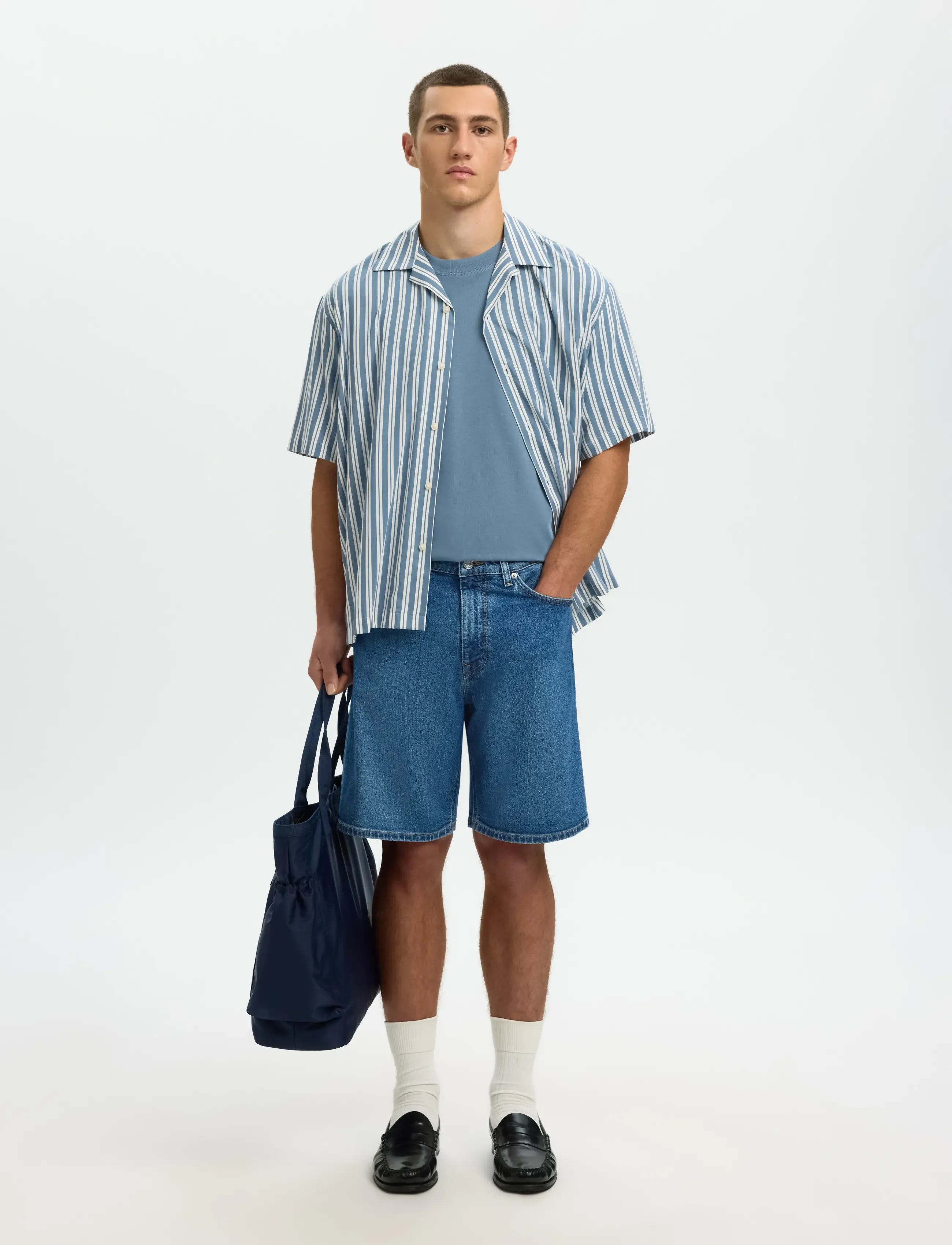 Selected - SLMREG ALEX M.BLUE 702 DENIM SHORTS NOOS - jeansshorts - medium blue denim - 5