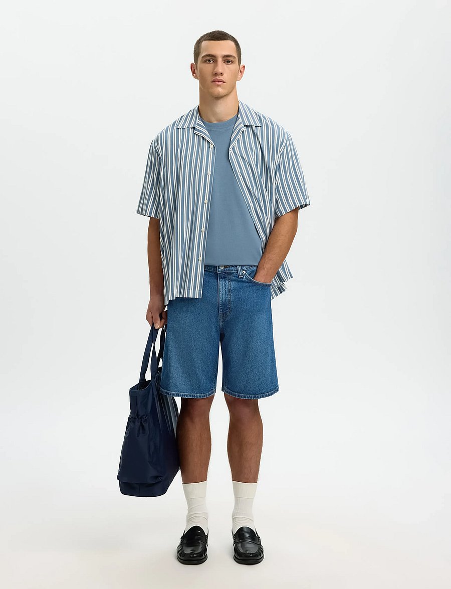 Selected - SLMREG ALEX M.BLUE 702 DENIM SHORTS NOOS - jeansshorts - medium blue denim - 5