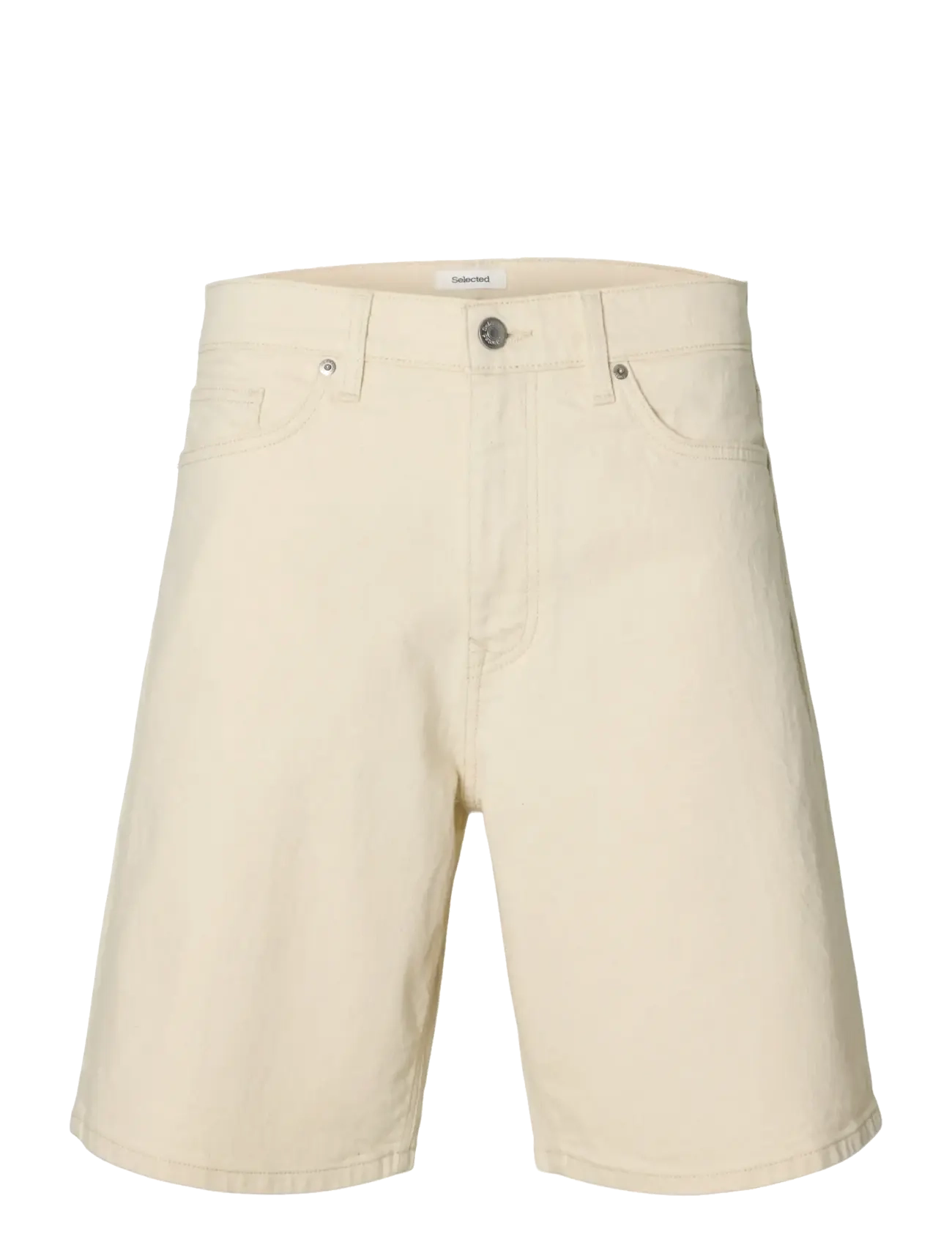 Selected SLMREG ALEX ECRU 704 DENIM SHORT NOOS - Deals - ECRU / cream