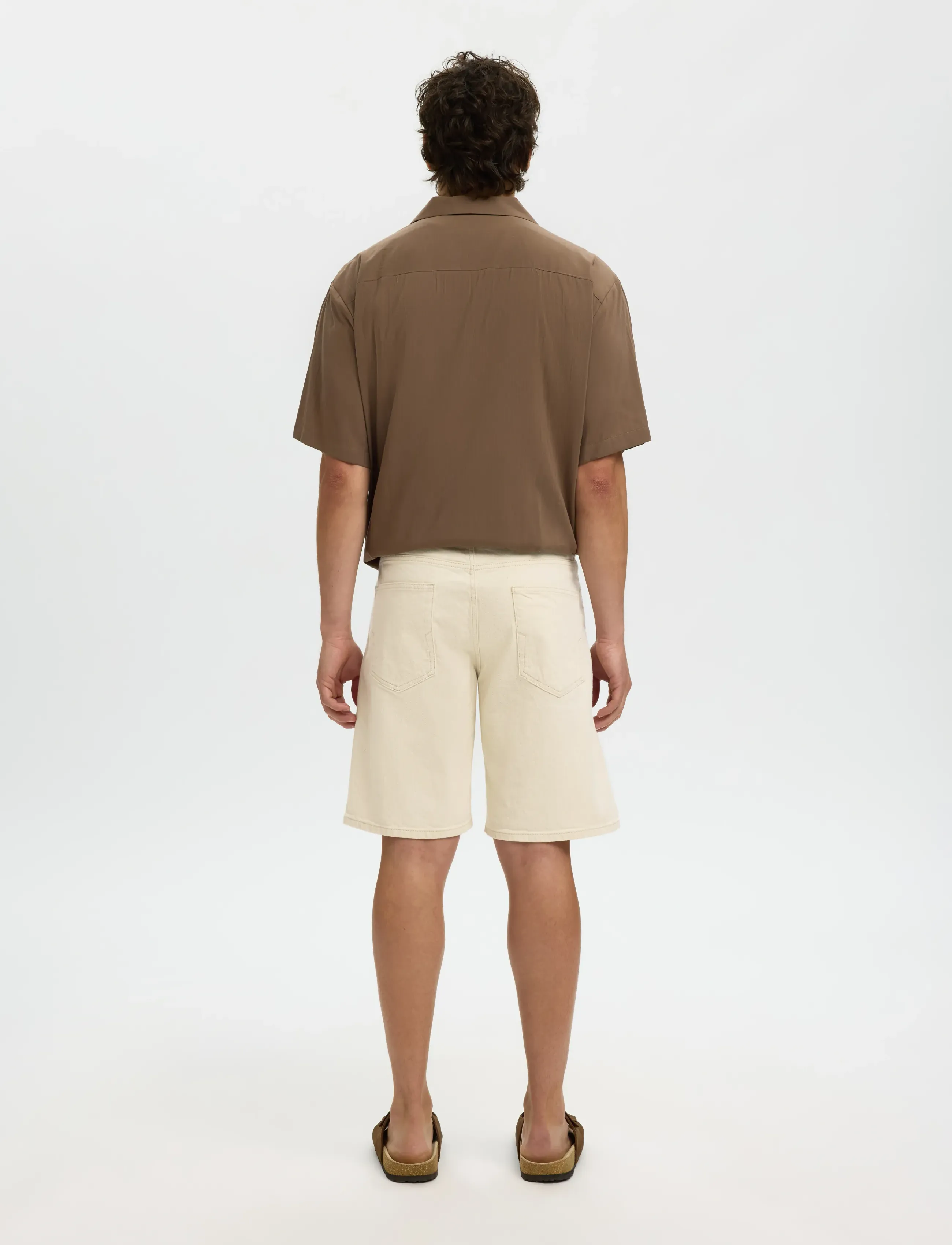 Selected - SLMREG ALEX ECRU 704 DENIM SHORT NOOS - jorts - ecru - 2