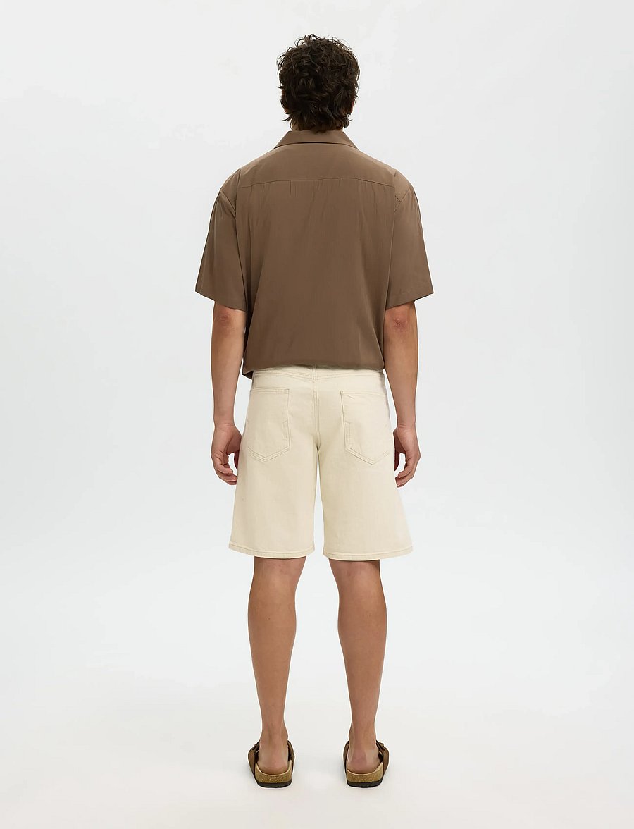 Selected - SLMREG ALEX ECRU 704 DENIM SHORT NOOS - jorts - ecru - 2
