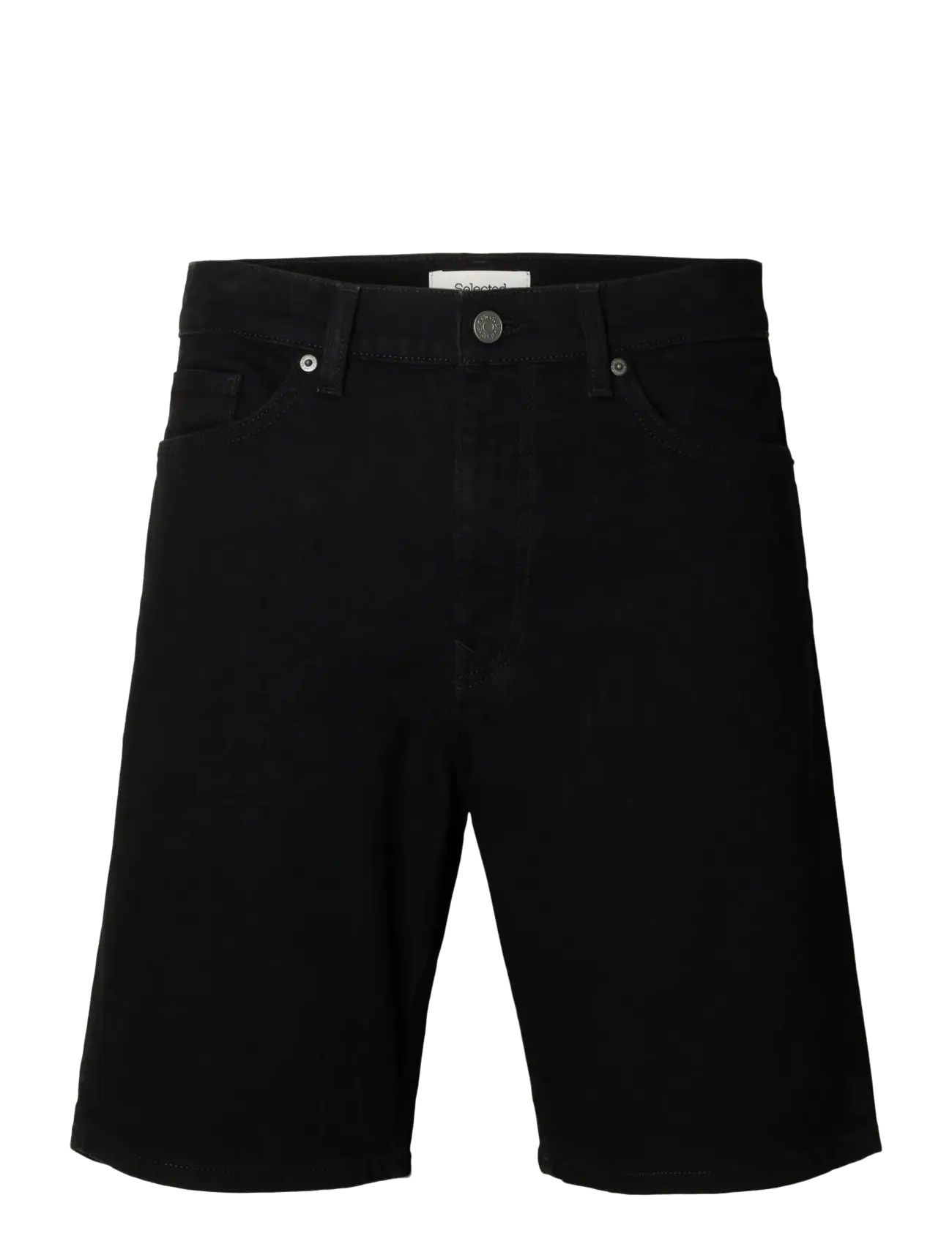 Selected SLHREG ALEX BLACK 705 DENIM SHORT NOOS - Shorts - BLACK DENIM / black