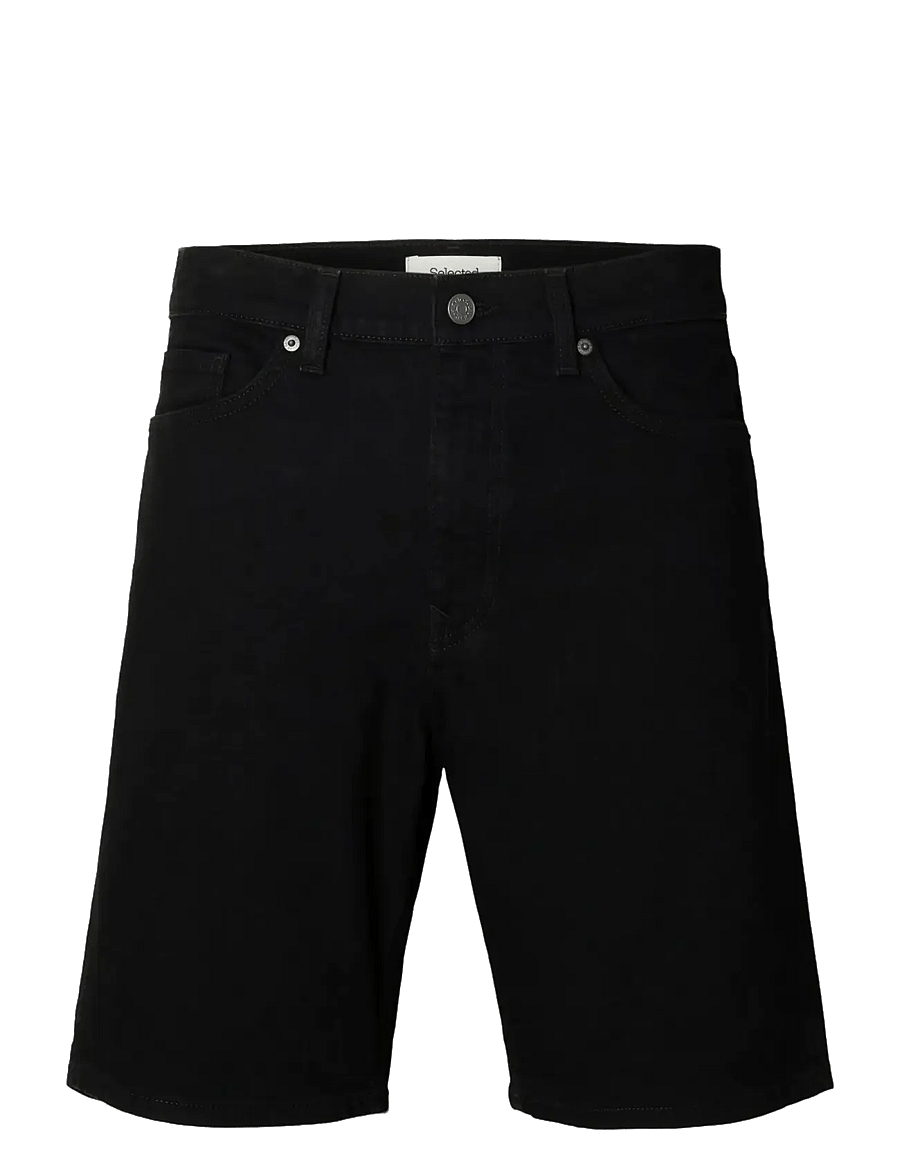 Selected - SLHREG ALEX BLACK 705 DENIM SHORT NOOS - jeans shorts - black denim - 1