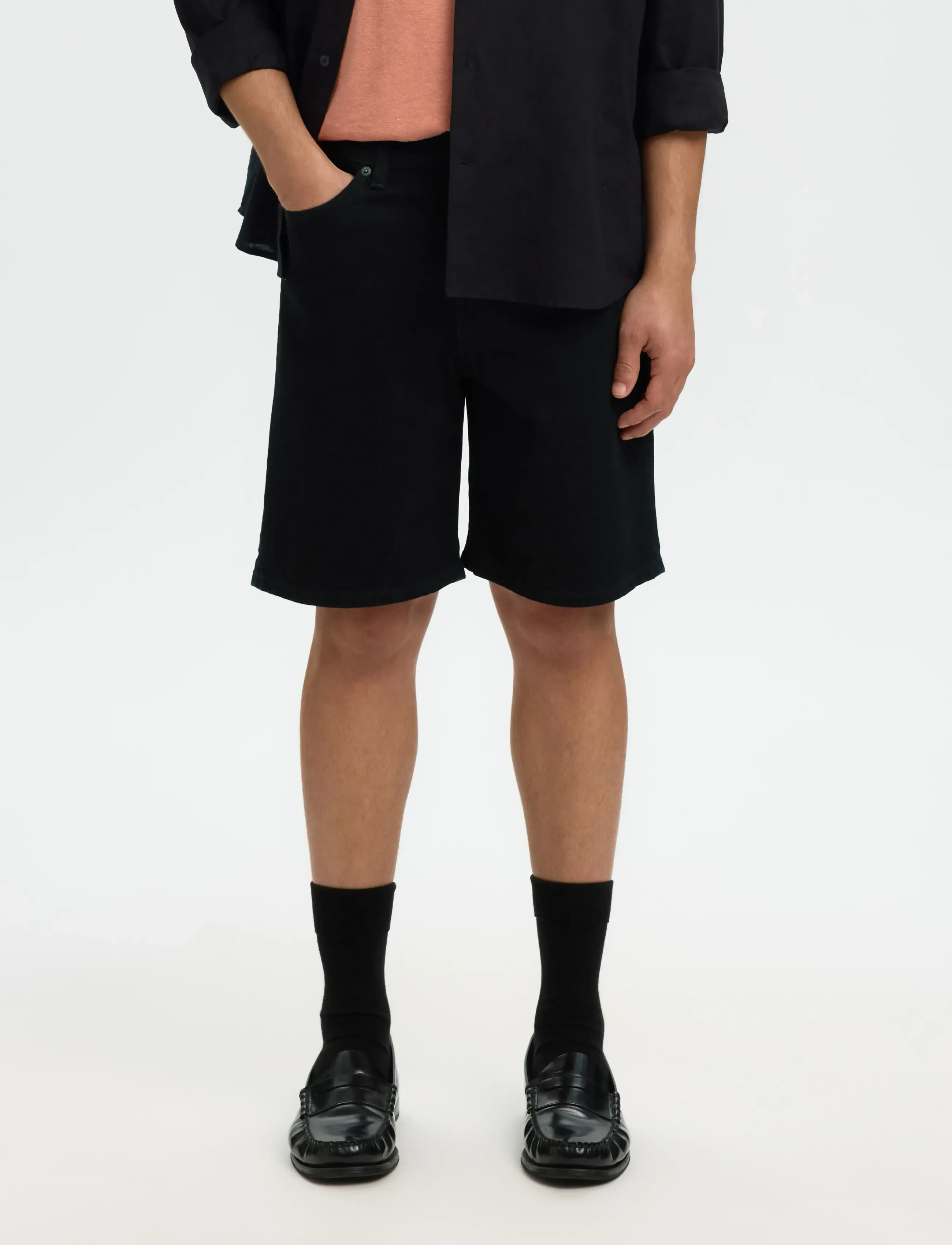 Selected Slhreg Alex Black 705 Denim Short Noos, L, Black, Shorts > Denim Shorts, Herre
