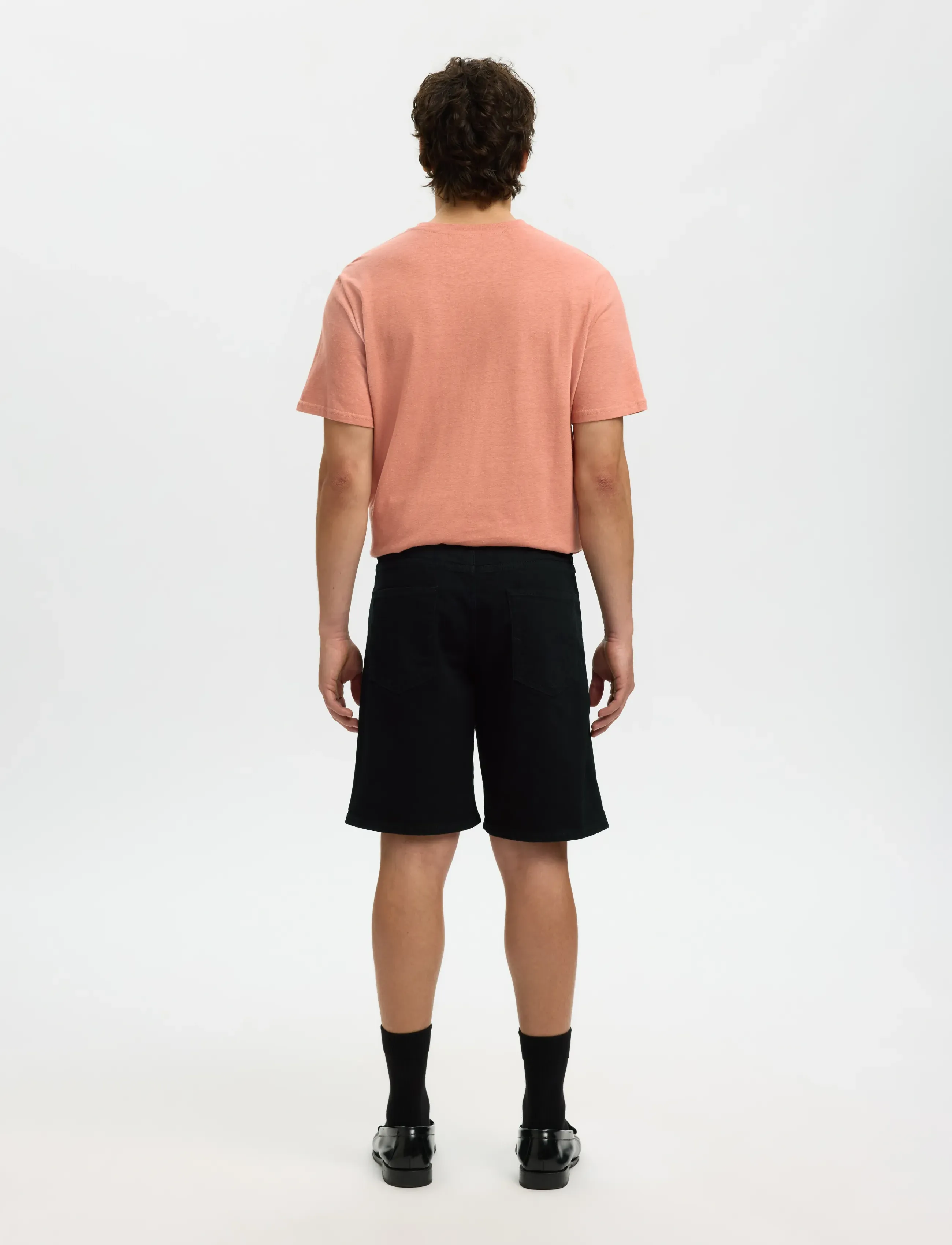 Selected - SLHREG ALEX BLACK 705 DENIM SHORT NOOS - jeans shorts - black denim - 2