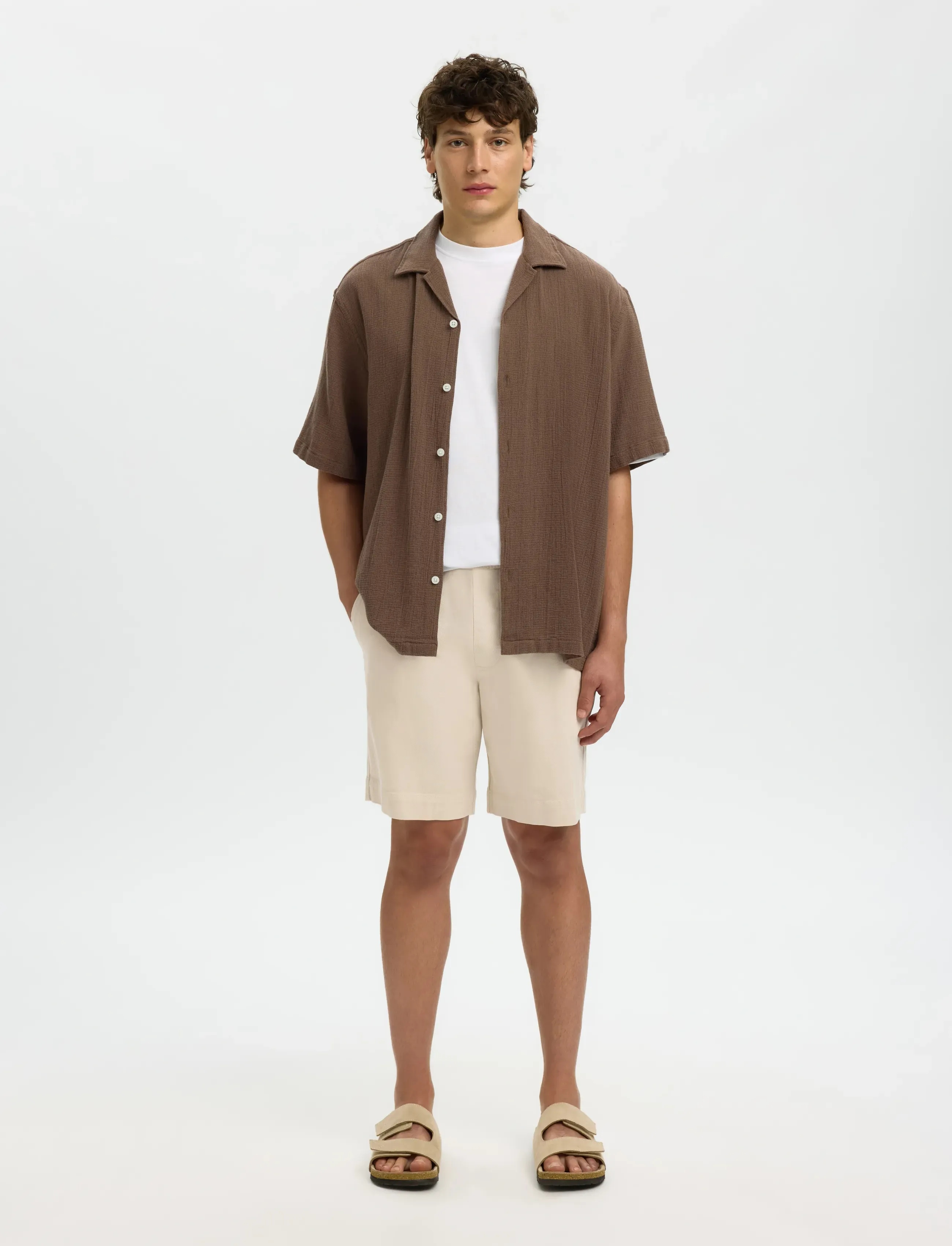 Selected - SLHREGULAR-HARVEY SUMMER SHORTS - casual shorts - oatmeal - 3