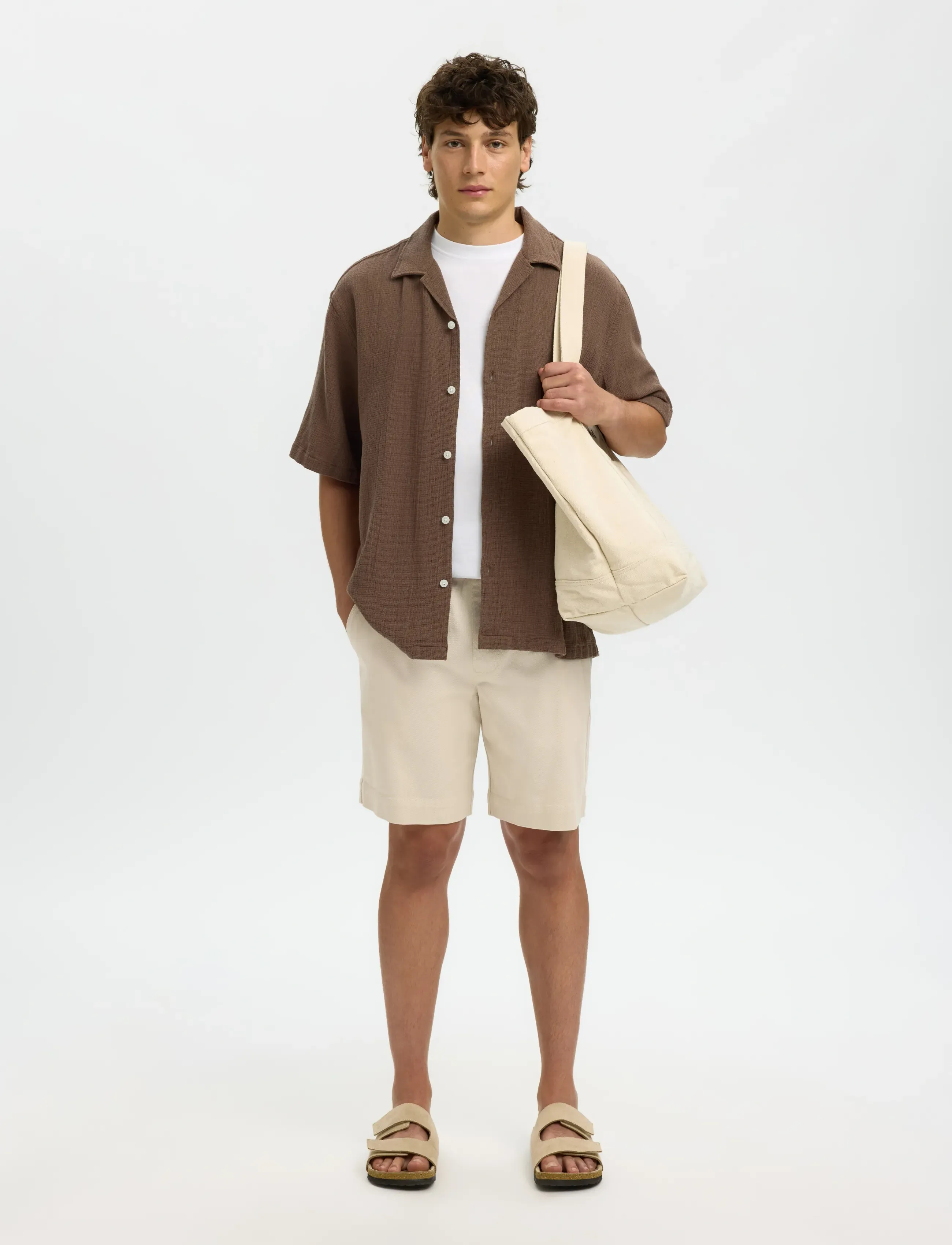 Selected - SLHREGULAR-HARVEY SUMMER SHORTS - casual shorts - oatmeal - 5