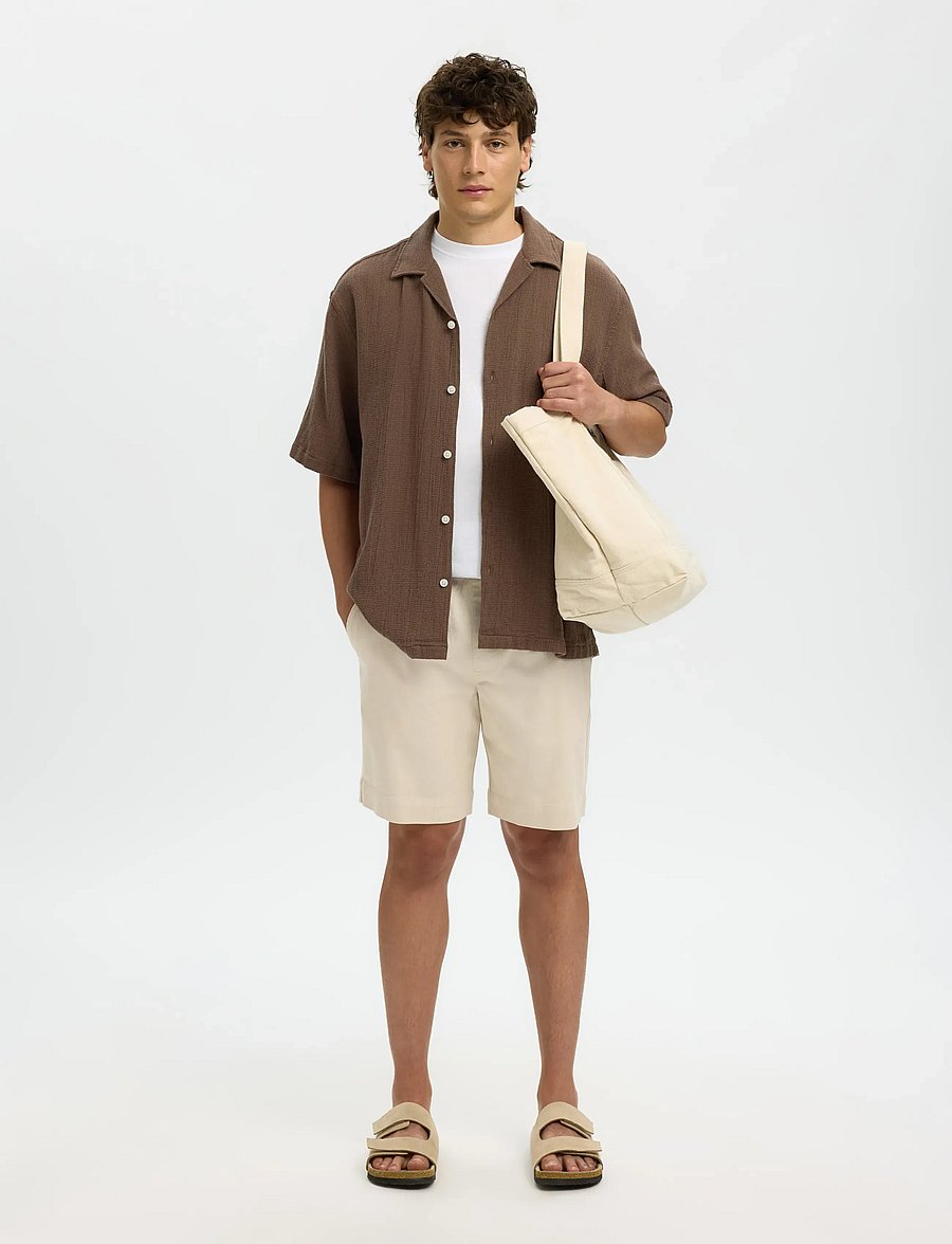 Selected - SLHREGULAR-HARVEY SUMMER SHORTS - freizeitshorts - oatmeal - 5