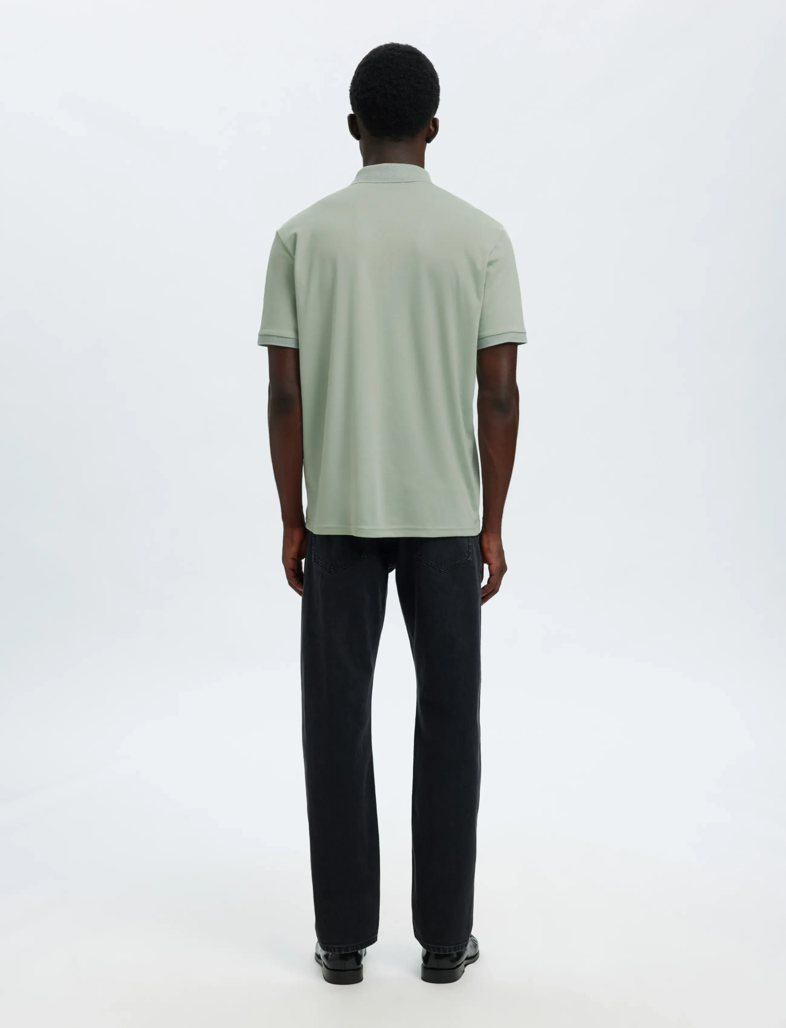 Selected - SLMFAVE BUTTON SS POLO NOOS - short-sleeved polos - aqua gray - 2