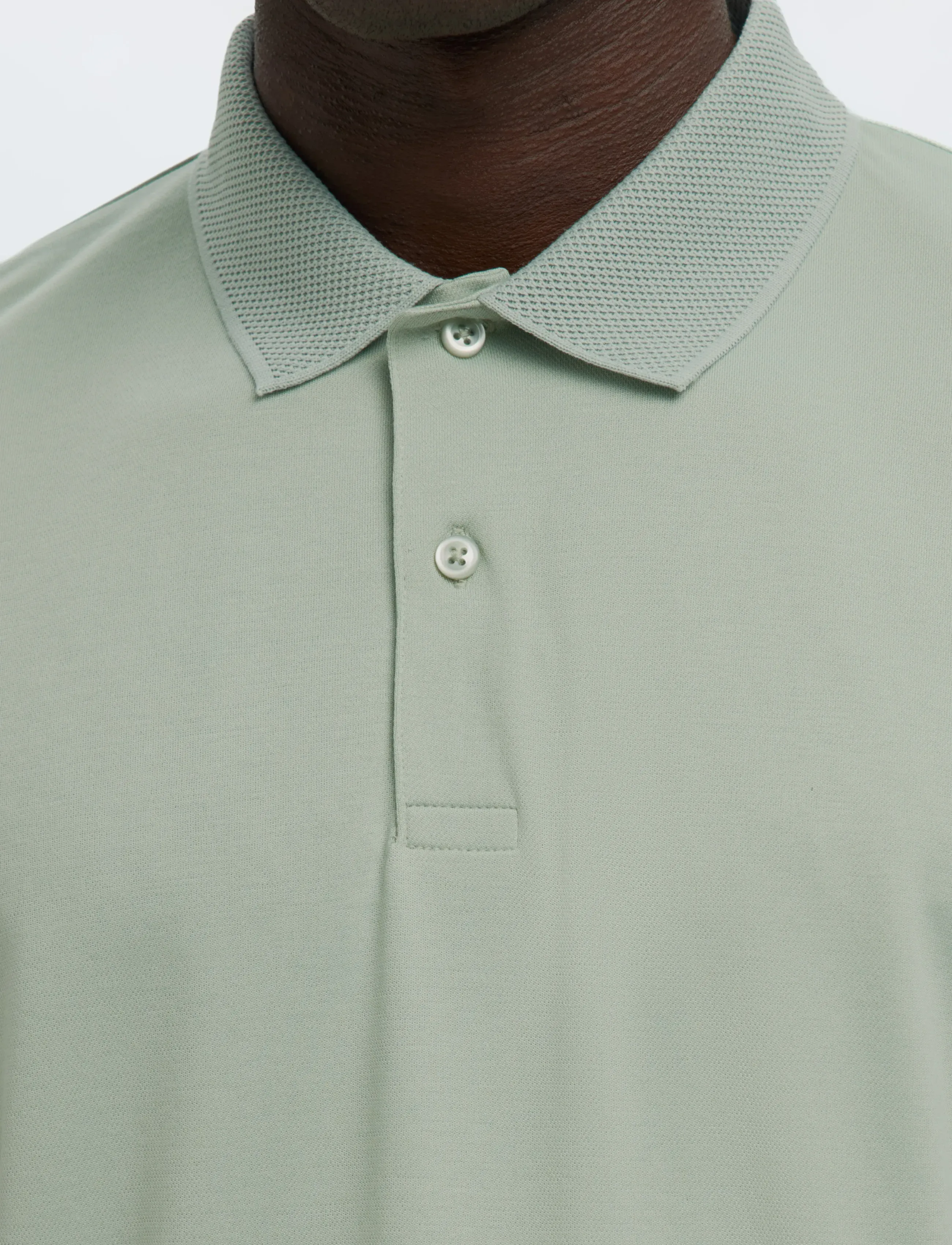 Selected - SLMFAVE BUTTON SS POLO NOOS - short-sleeved polos - aqua gray - 5