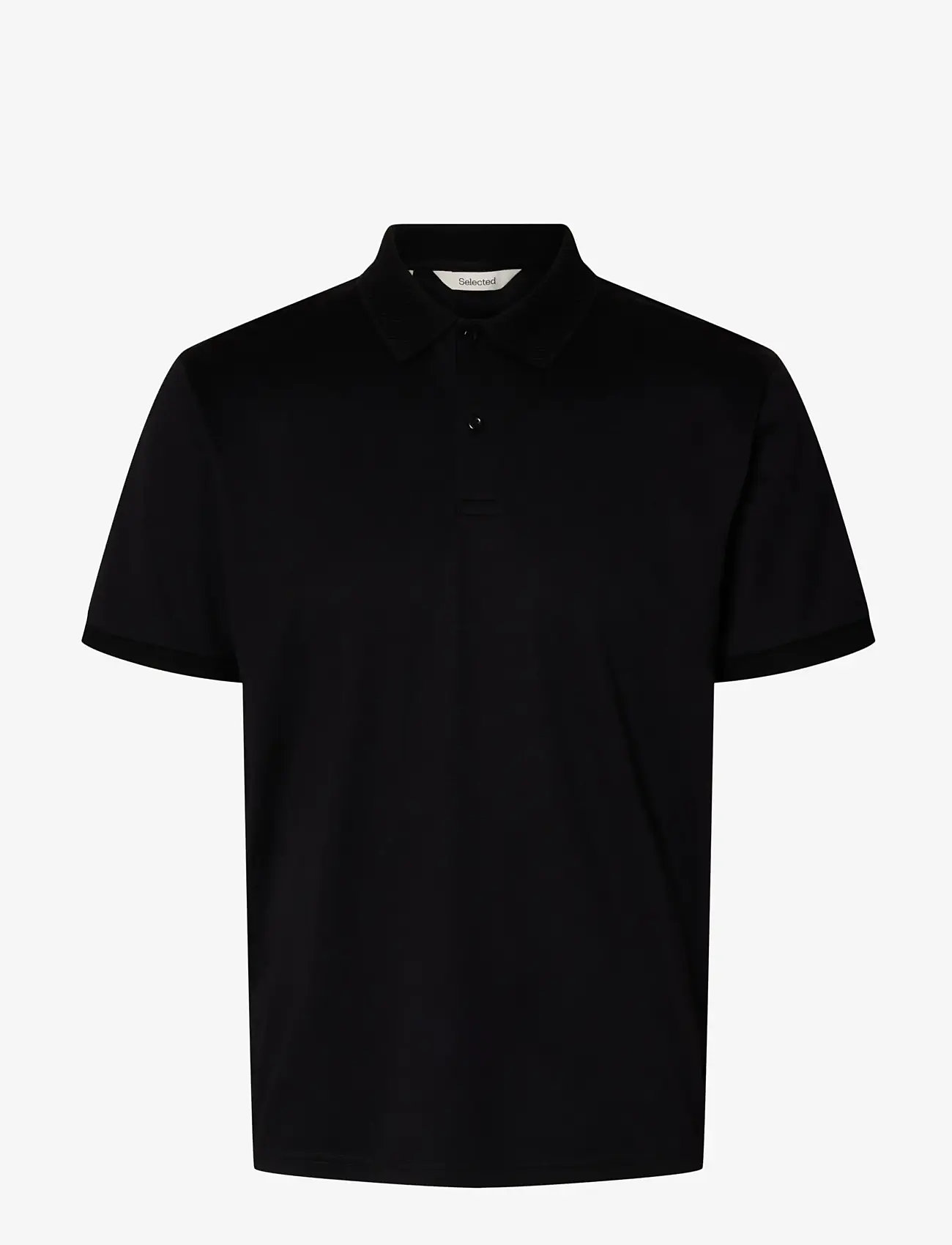 Selected - SLMFAVE BUTTON SS POLO NOOS - kortærmede poloer - black - 1