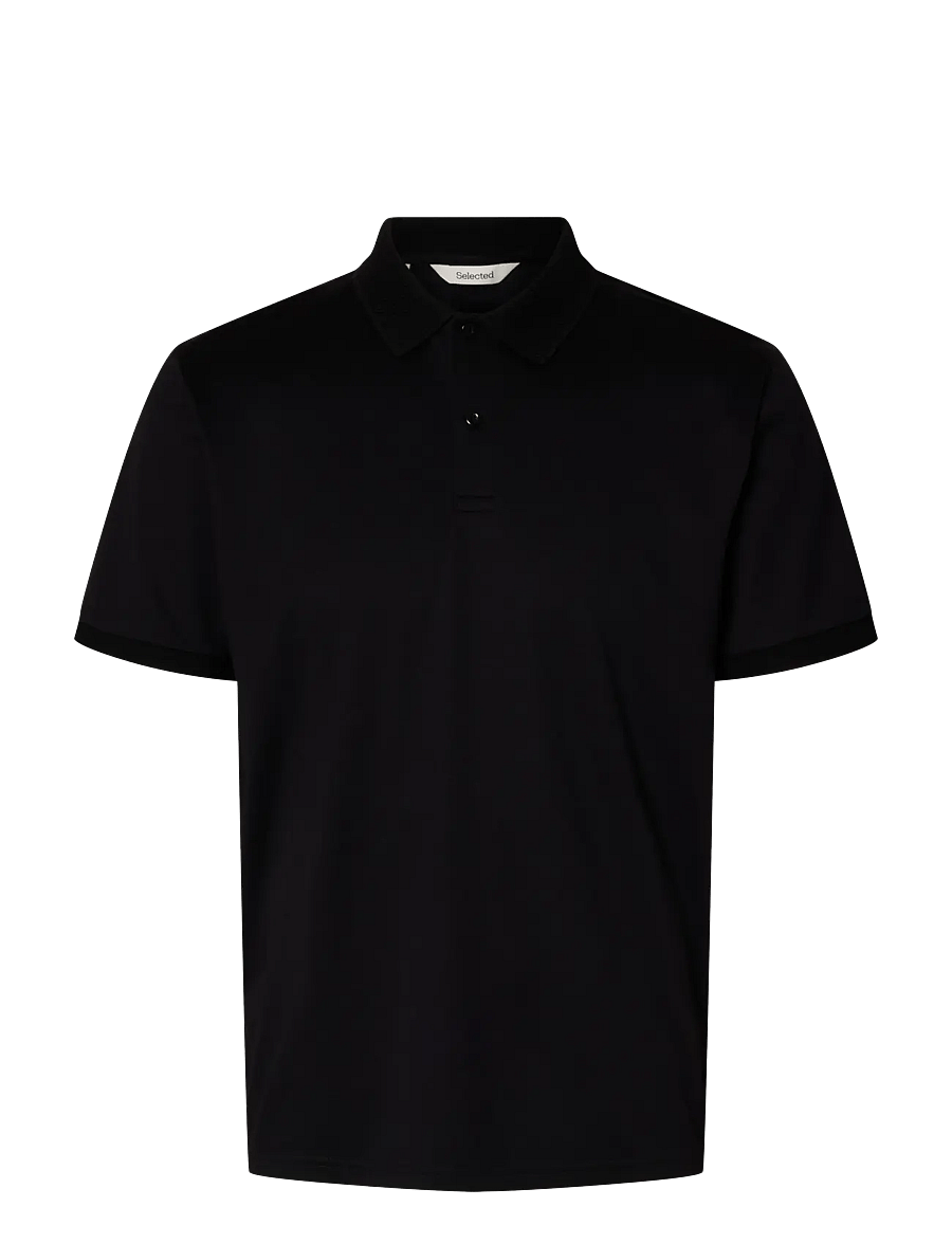 Selected - SLMFAVE BUTTON SS POLO NOOS - polo marškinėliai trumpomis rankovėmis - black - 1