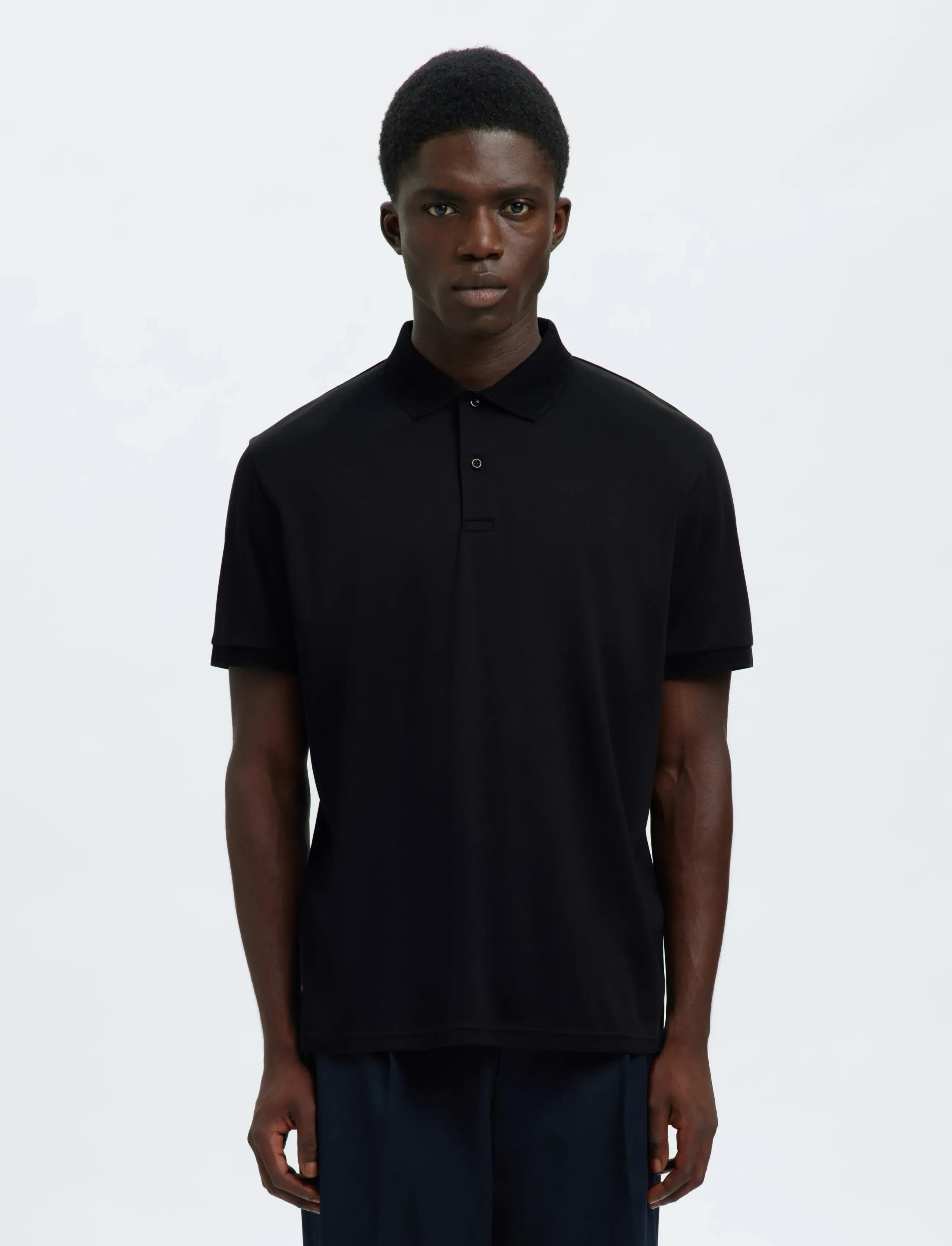 Selected SLHFAVE BUTTON SS POLO NOOS - Kleidung - BLACK / black